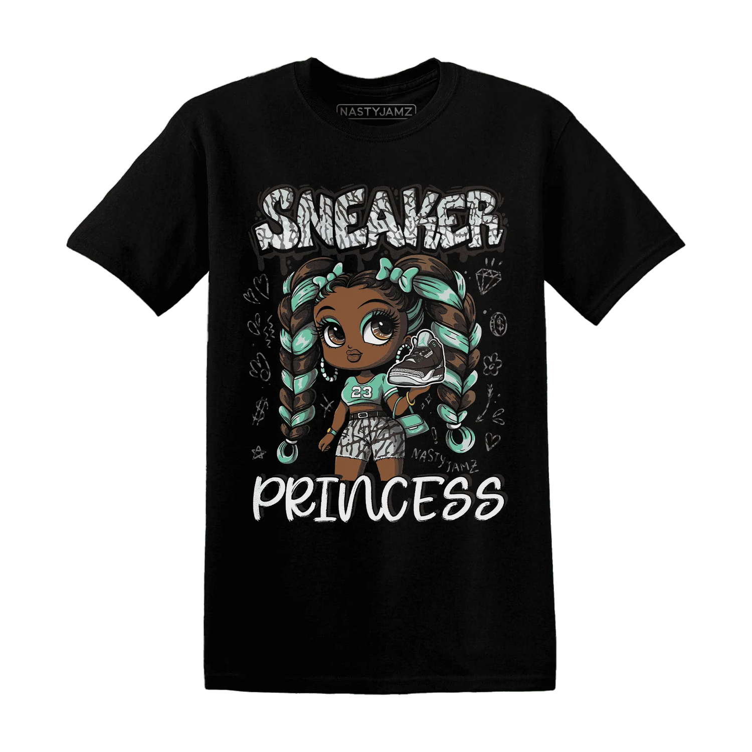 Green-Glow-3s-T-Shirt-Match-Sneaker-Princess