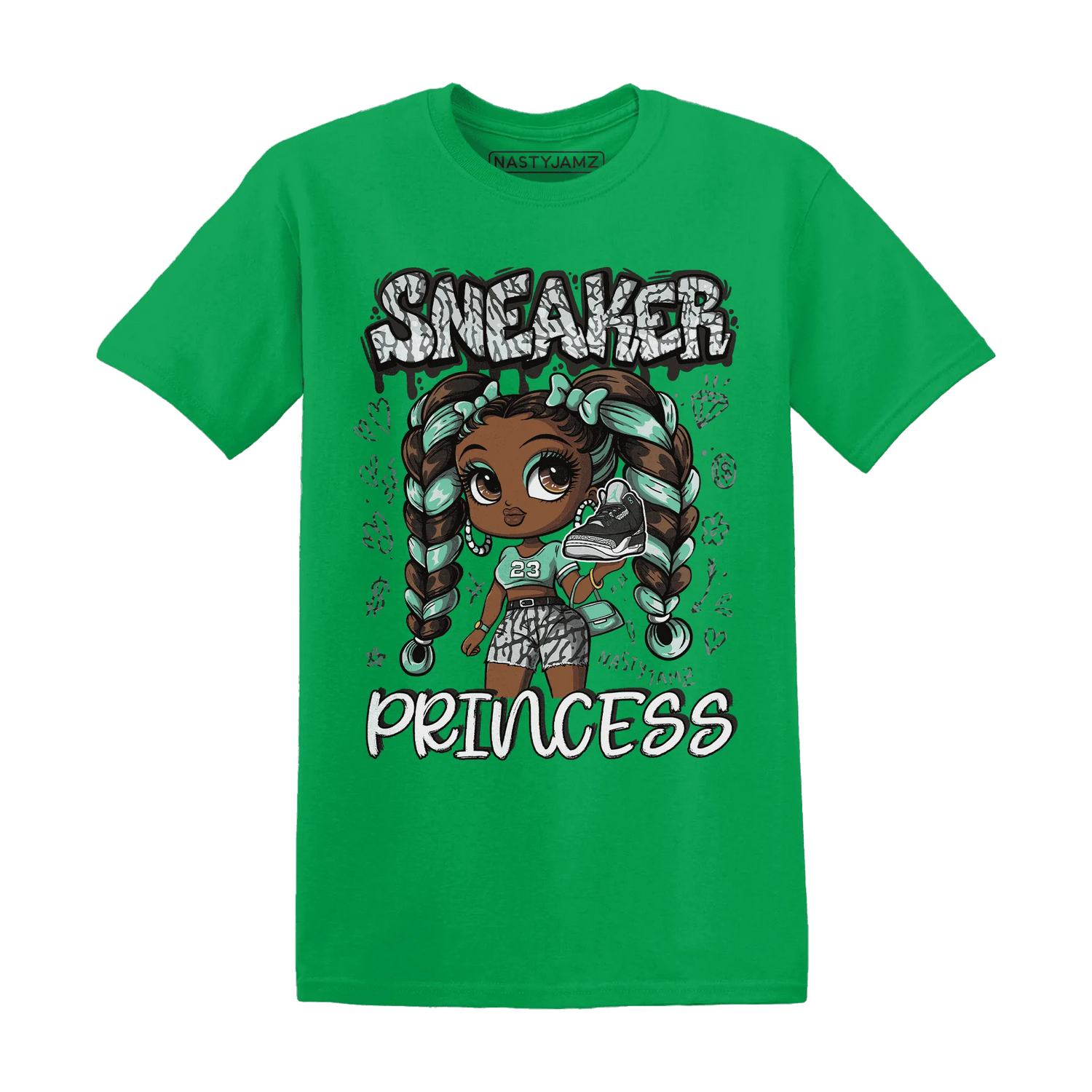 Green-Glow-3s-T-Shirt-Match-Sneaker-Princess