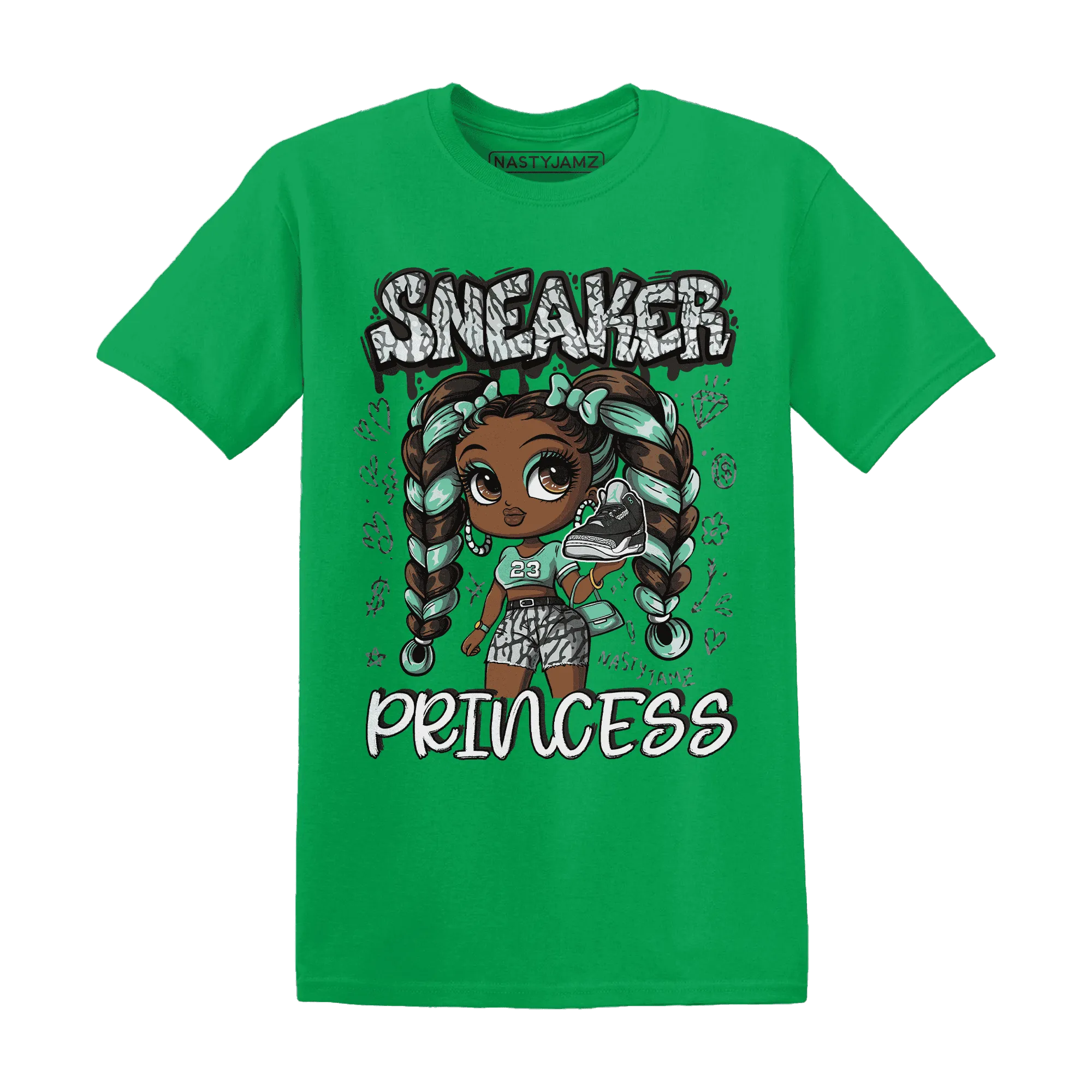 Green-Glow-3s-T-Shirt-Match-Sneaker-Princess