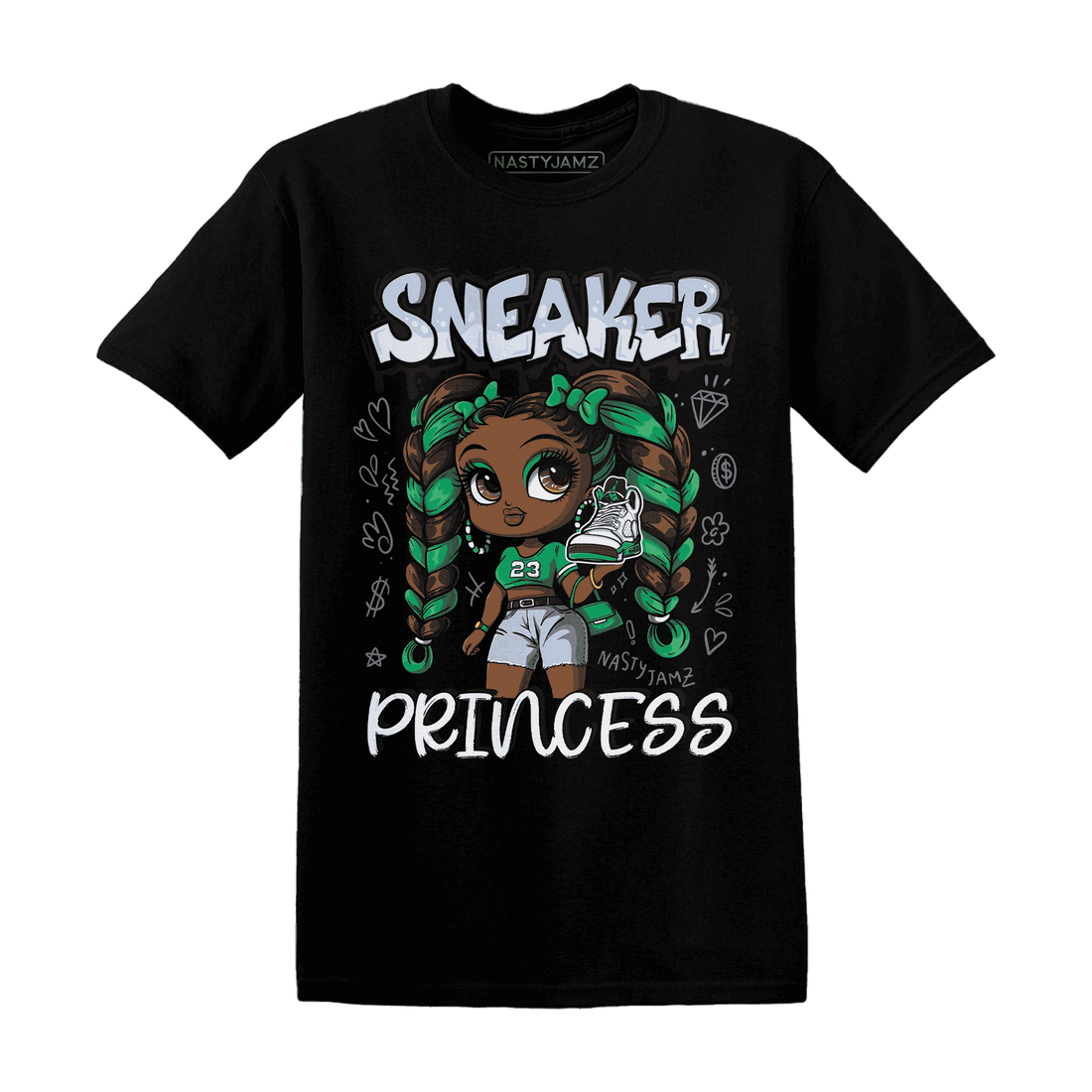 Lucky-Green-5s-T-Shirt-Match-Sneaker-Princess