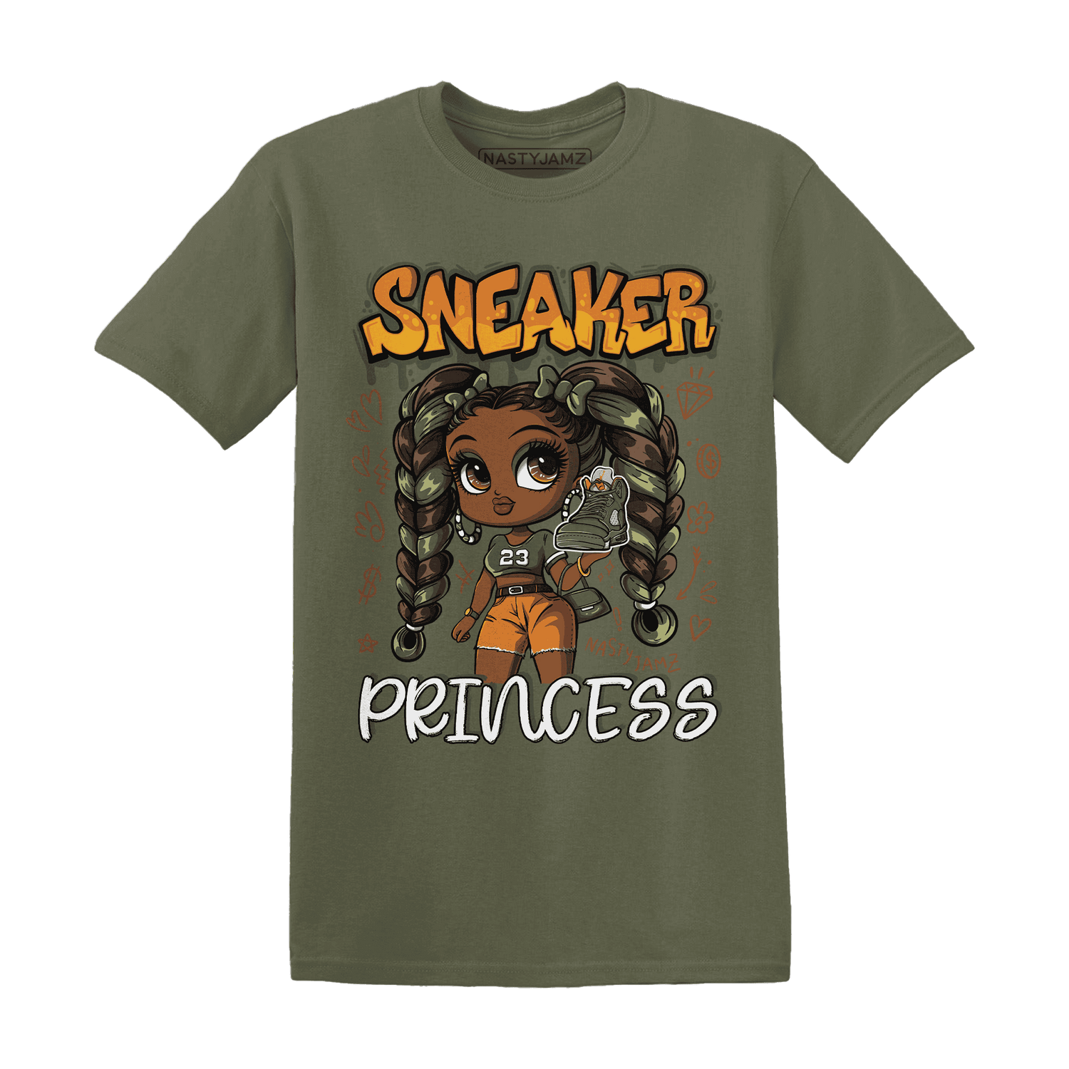 Olive-5s-T-Shirt-Match-Sneaker-Princess