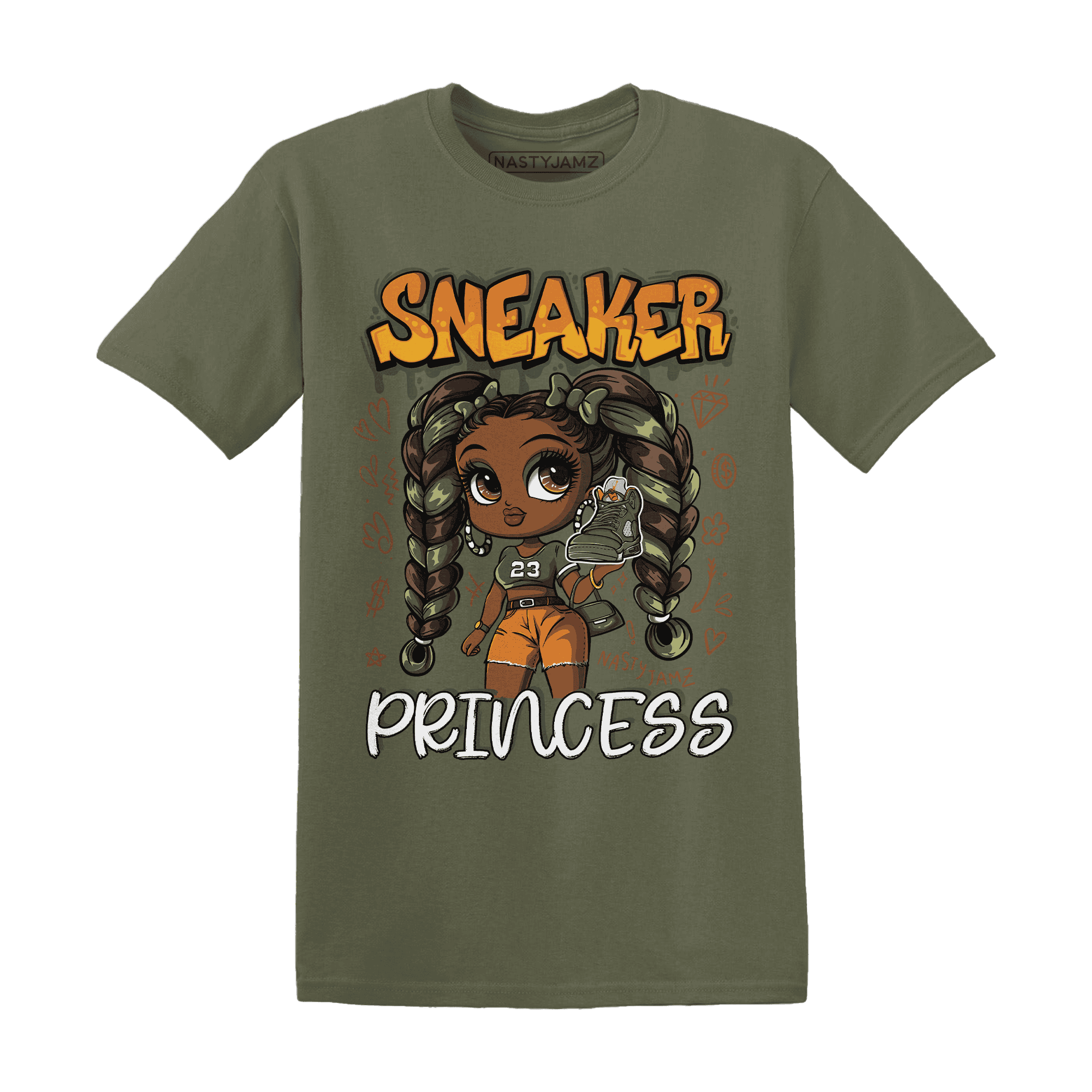 Olive-5s-T-Shirt-Match-Sneaker-Princess