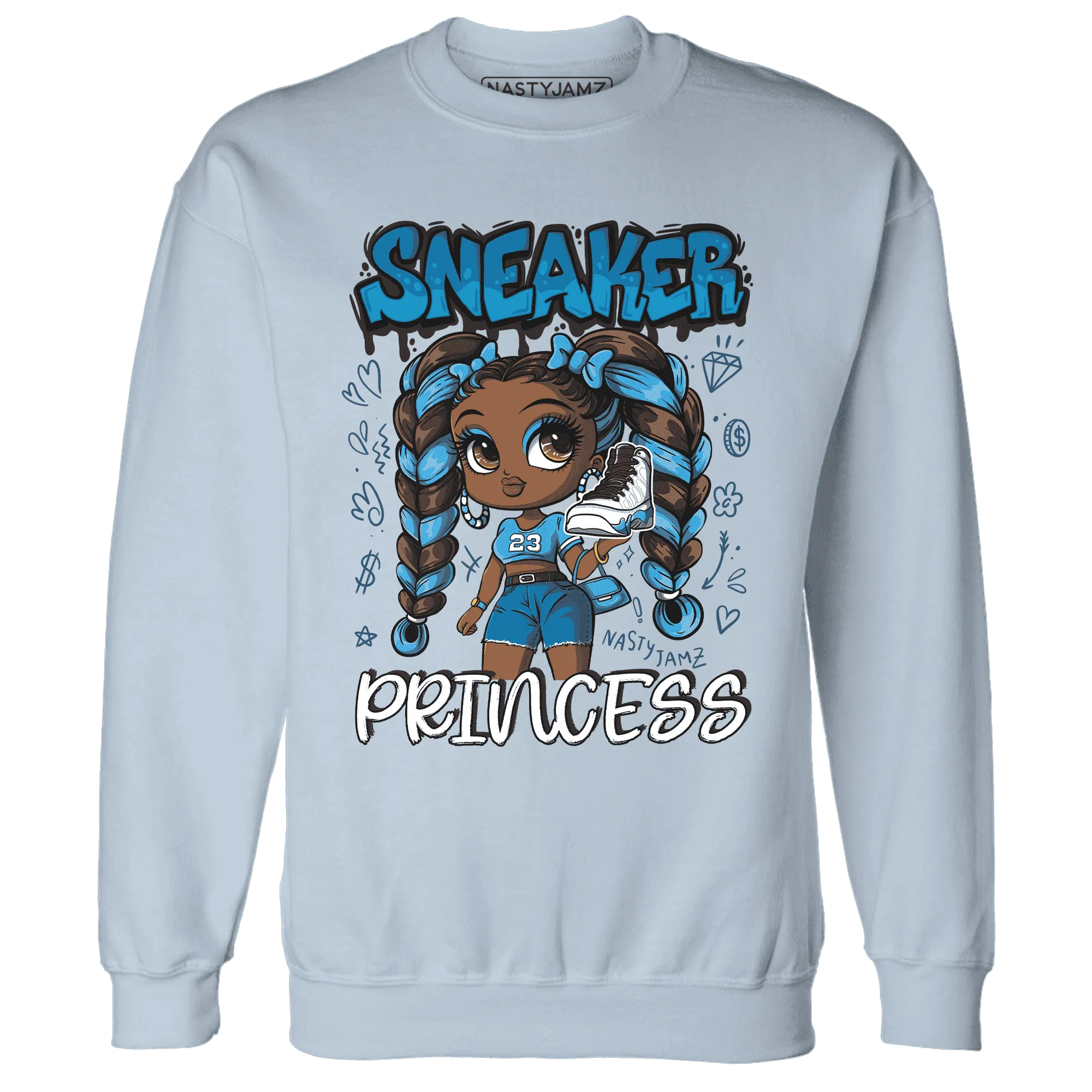 Powder-Blue-9s-Sweatshirt-Match-Sneaker-Princess