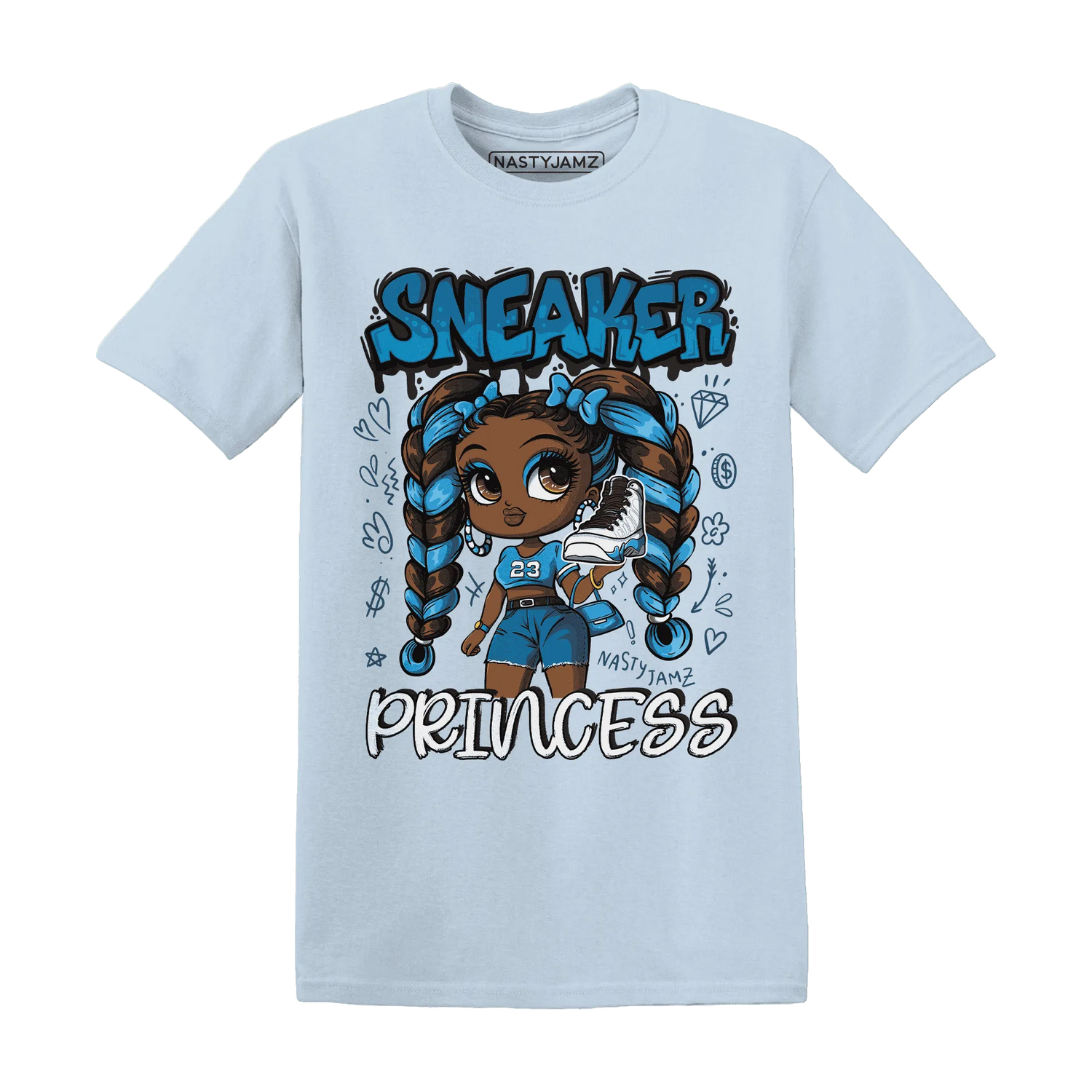Powder-Blue-9s-T-Shirt-Match-Sneaker-Princess