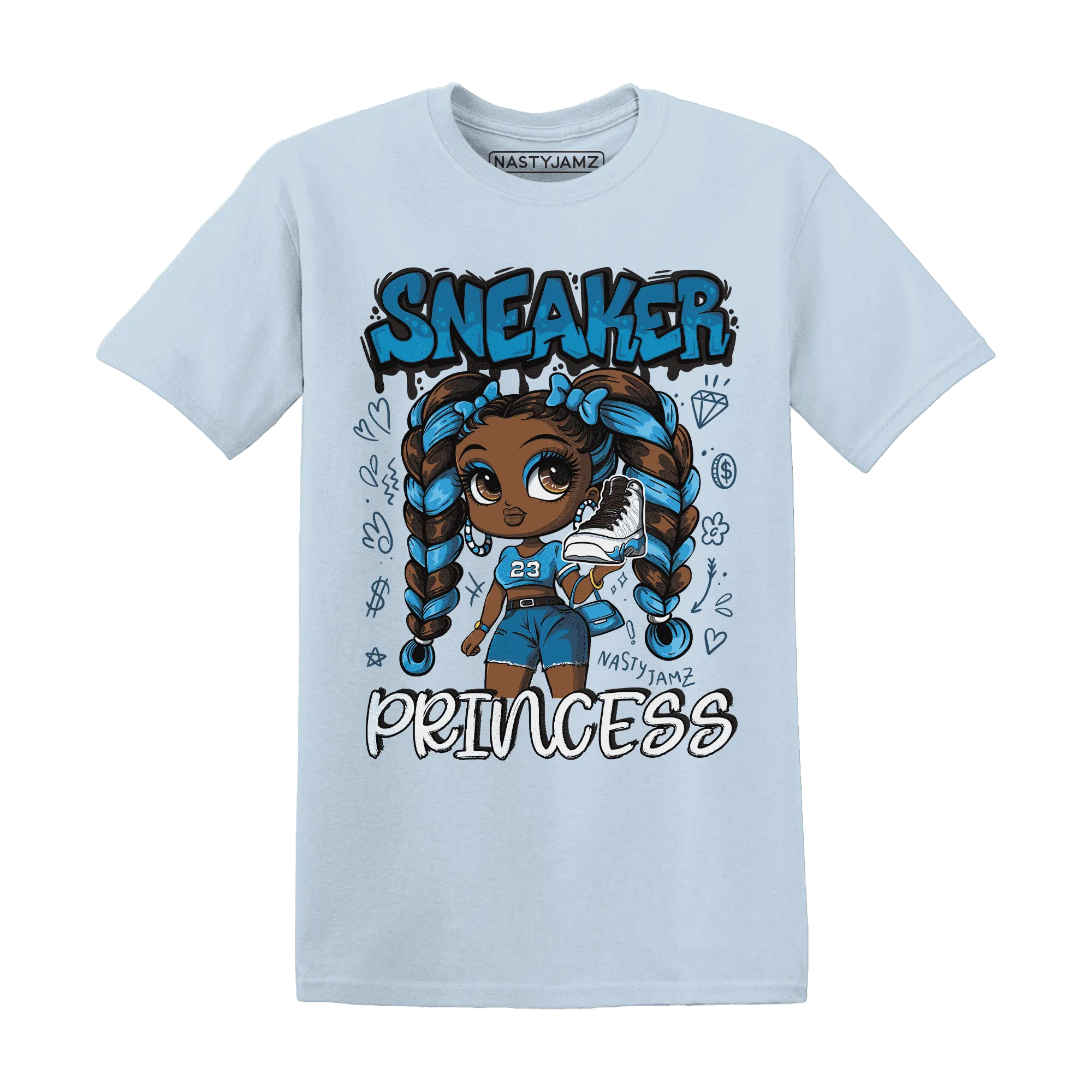 Powder-Blue-9s-T-Shirt-Match-Sneaker-Princess