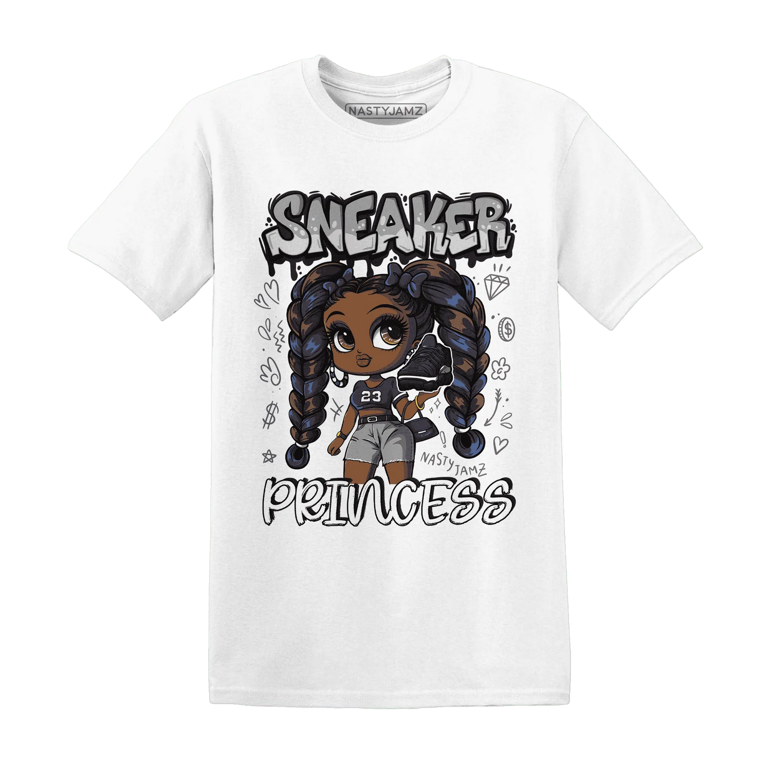 VaporMax-Plus-Midnight-Navy-White-Metallic-Silver-T-Shirt-Match-Sneaker-Princess