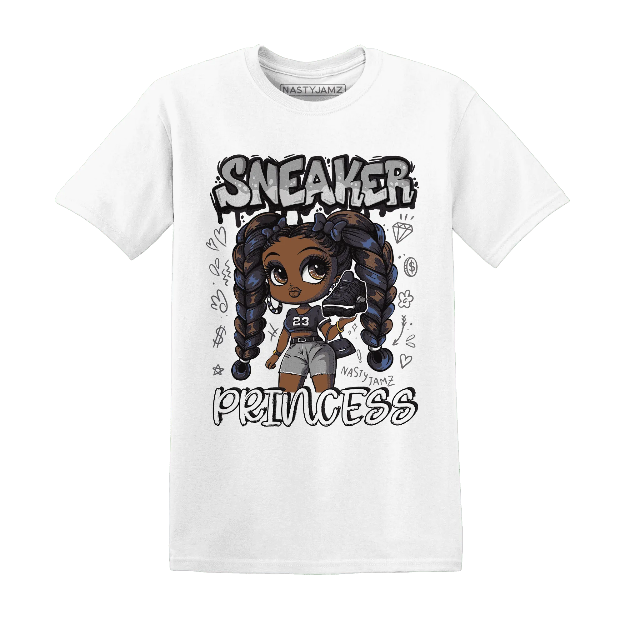 VaporMax-Plus-Midnight-Navy-White-Metallic-Silver-T-Shirt-Match-Sneaker-Princess