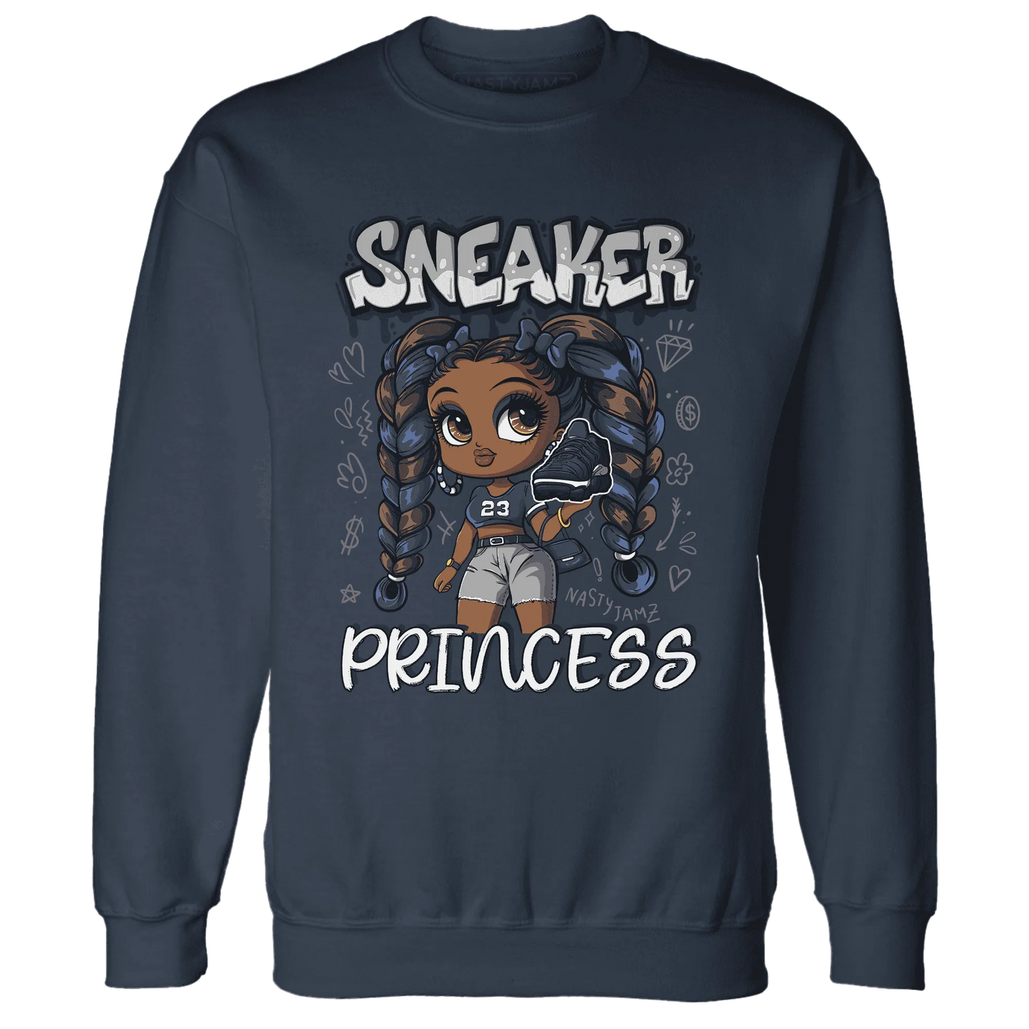 VaporMax-Plus-Midnight-Navy-White-Metallic-Silver-Sweatshirt-Match-Sneaker-Princess
