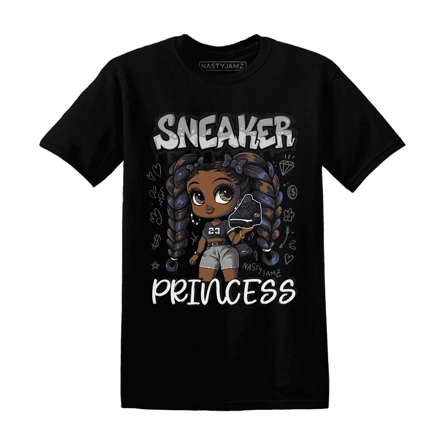 VaporMax-Plus-Midnight-Navy-White-Metallic-Silver-T-Shirt-Match-Sneaker-Princess