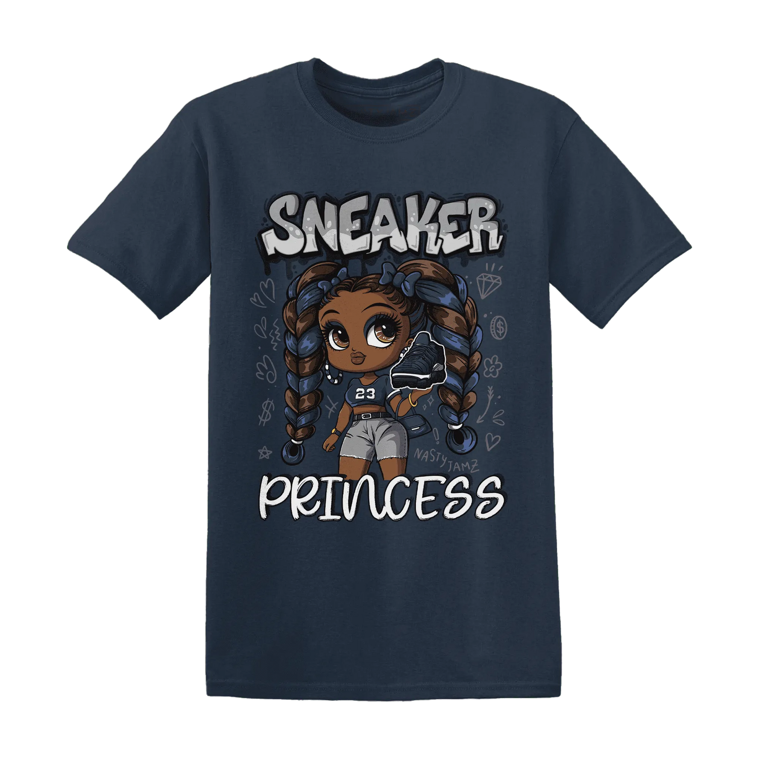 VaporMax-Plus-Midnight-Navy-White-Metallic-Silver-T-Shirt-Match-Sneaker-Princess