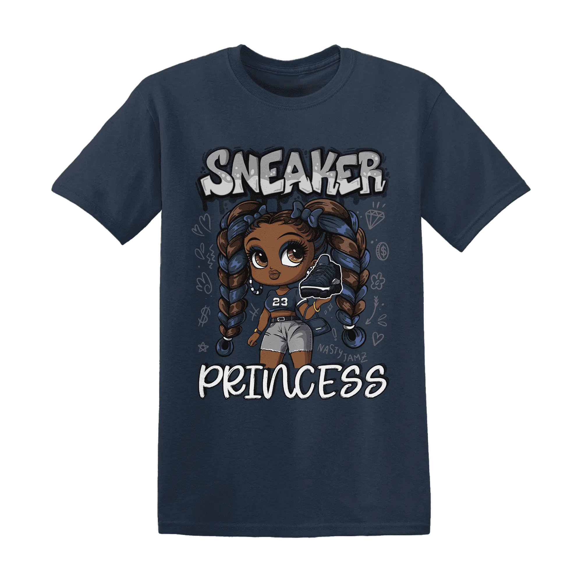 VaporMax-Plus-Midnight-Navy-White-Metallic-Silver-T-Shirt-Match-Sneaker-Princess