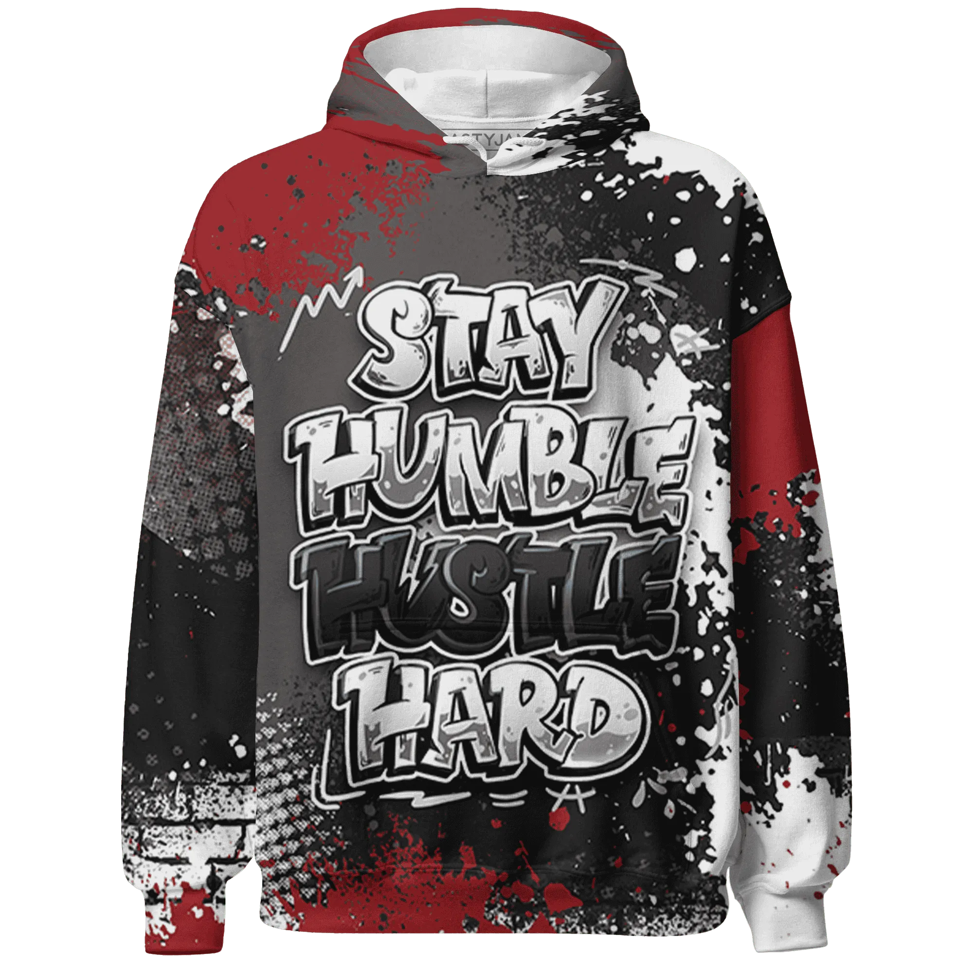 Retro-Red-Taxi-12s-Hoodie-Match-Stay-Humble-Hustle-Hard-3D