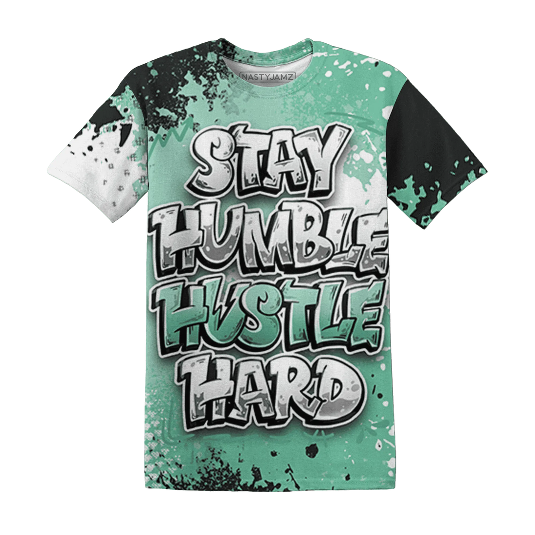 High-OG-Green-Glow-1s-T-Shirt-Match-Stay-Humble-Hustle-Hard-3D
