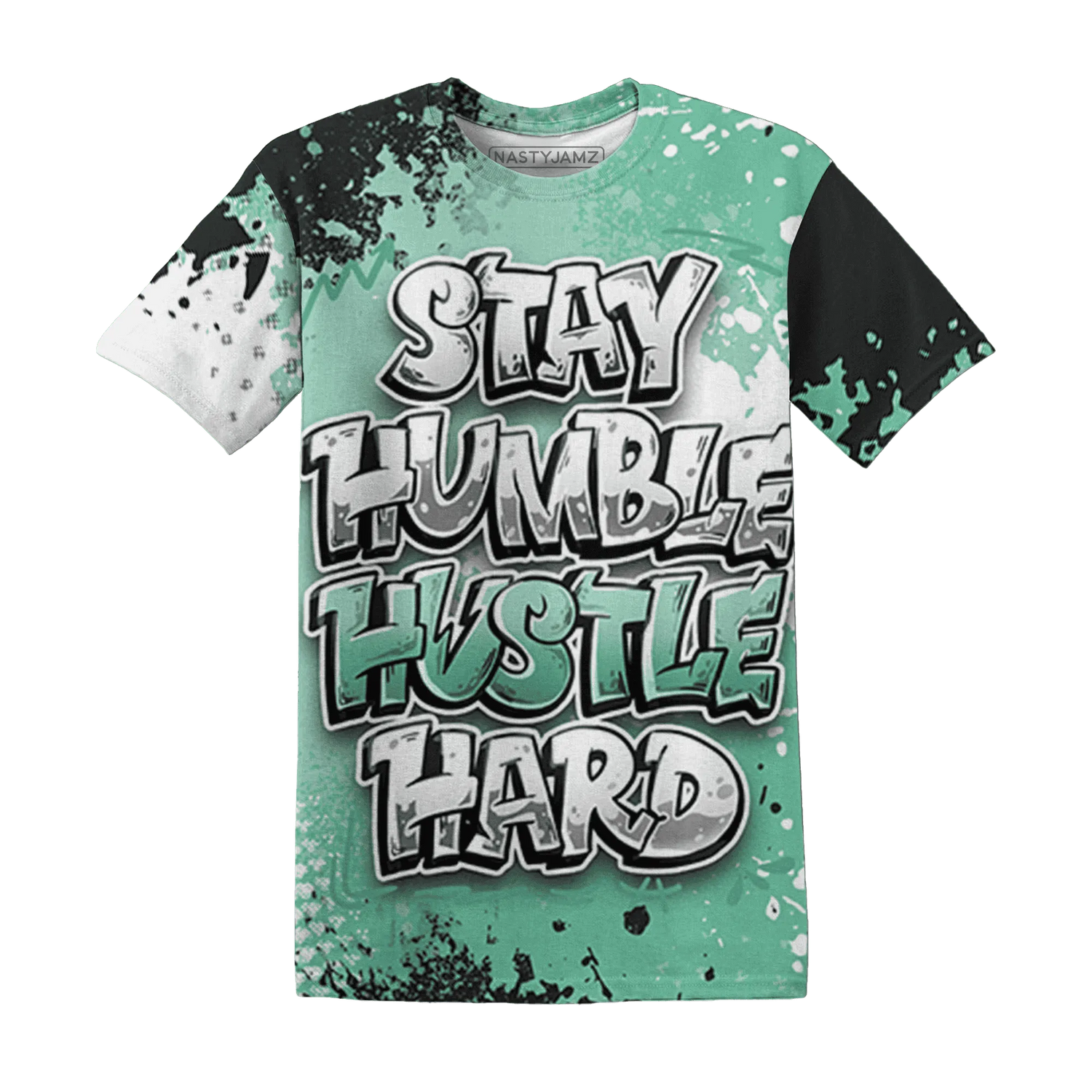 High-OG-Green-Glow-1s-T-Shirt-Match-Stay-Humble-Hustle-Hard-3D