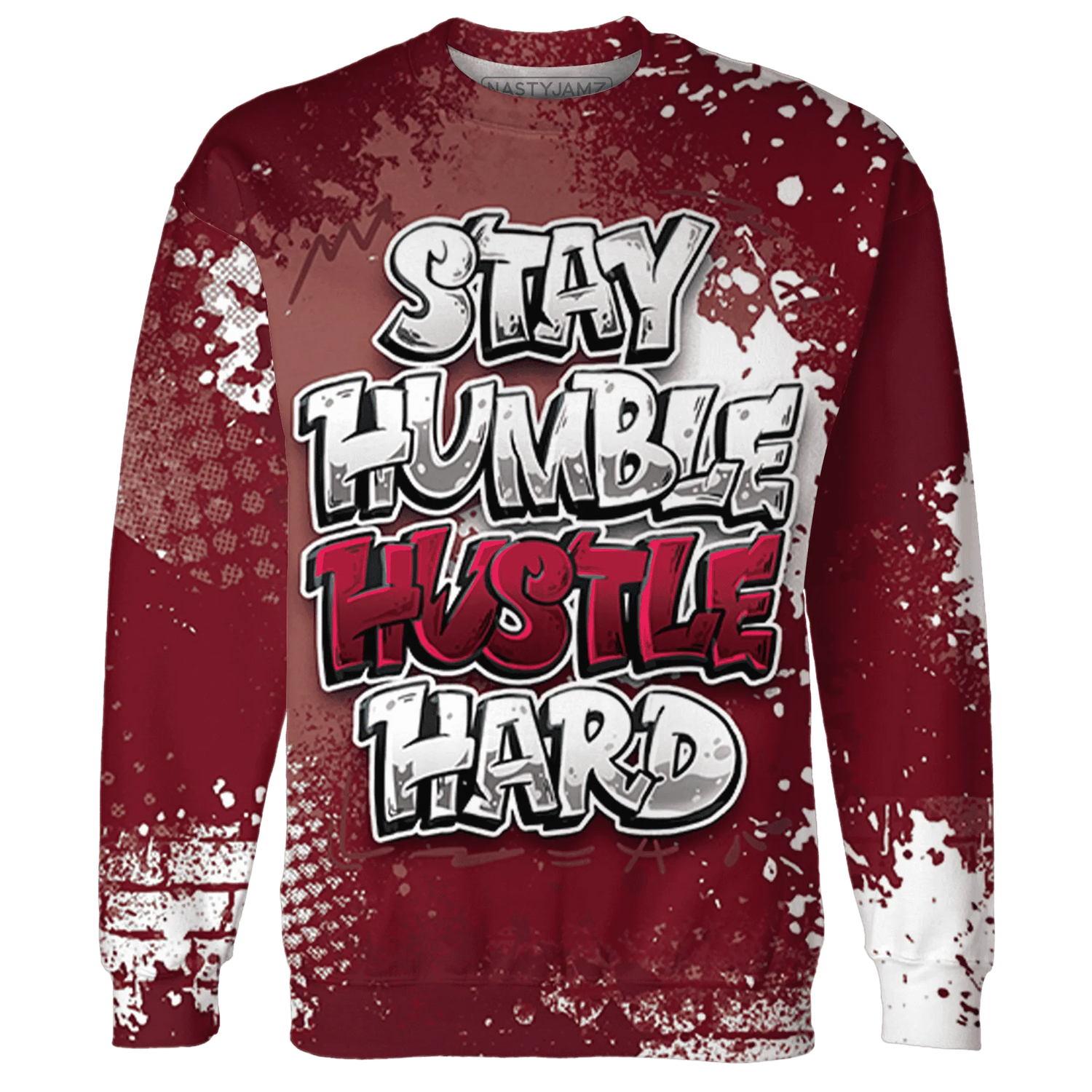 High-White-Team-Red-1s-Sweatshirt-Match-Stay-Humble-Hustle-Hard-3D