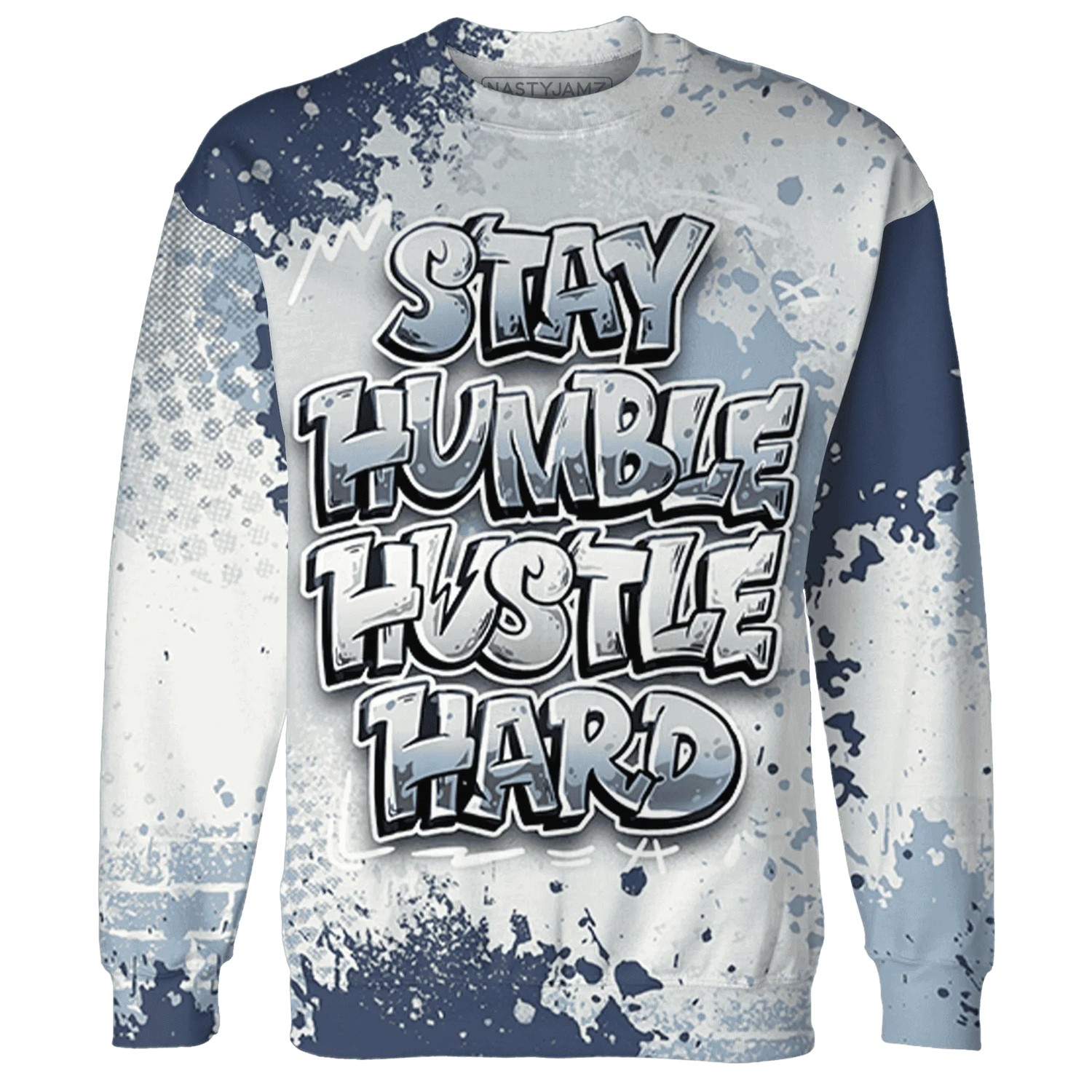 Mid-Diffused-Blue-Grey-1s-Sweatshirt-Match-Stay-Humble-Hustle-Hard-3D