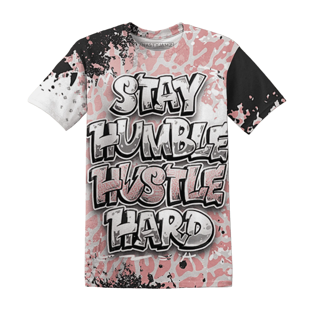 Red-Stardust-3s-T-Shirt-Match-Stay-Humble-Hustle-Hard-3D