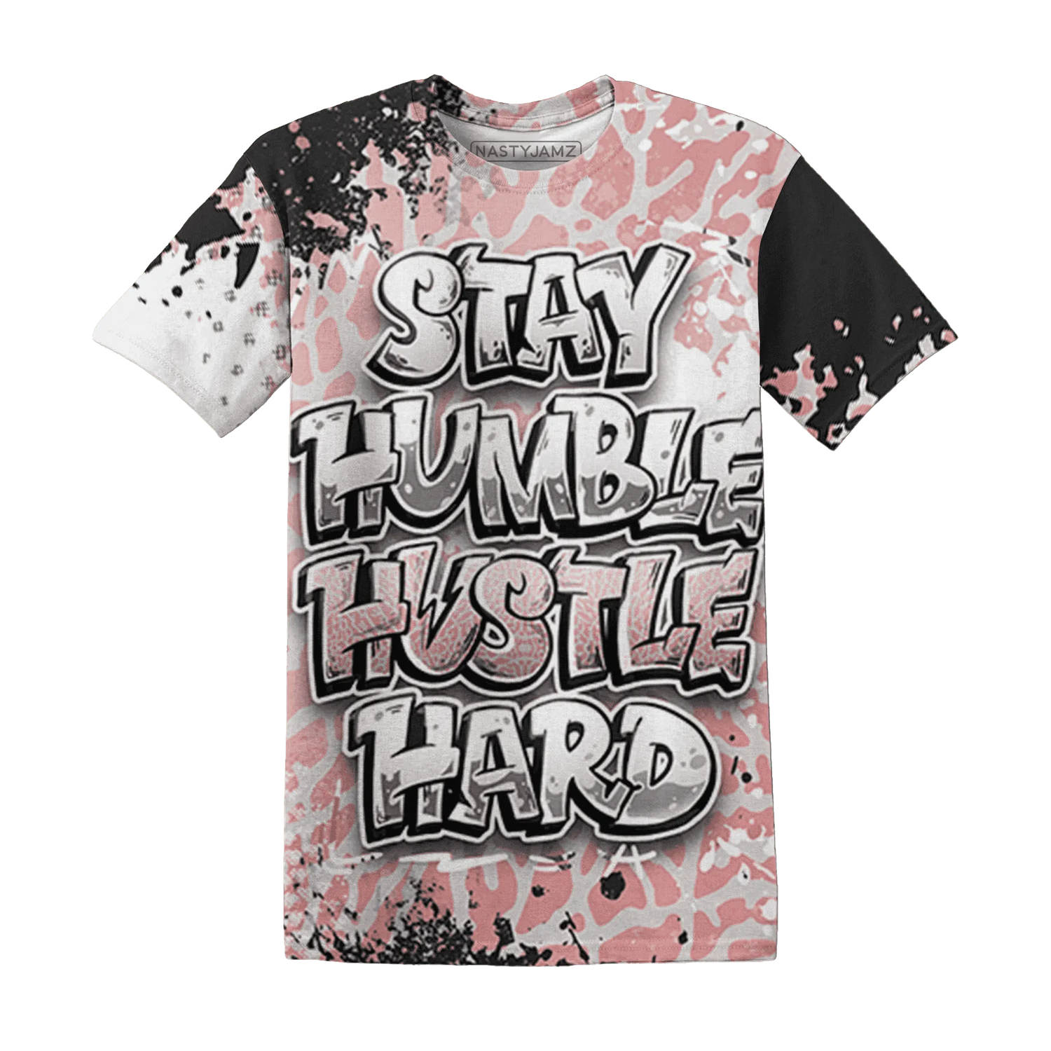 Red-Stardust-3s-T-Shirt-Match-Stay-Humble-Hustle-Hard-3D