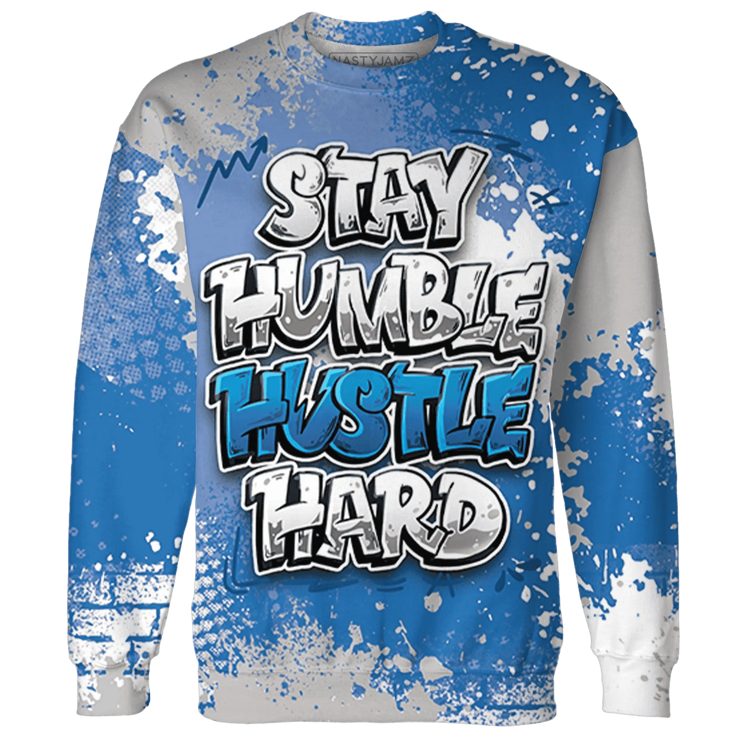 Industrial-Blue-4s-Sweatshirt-Match-Stay-Humble-Hustle-Hard-3D