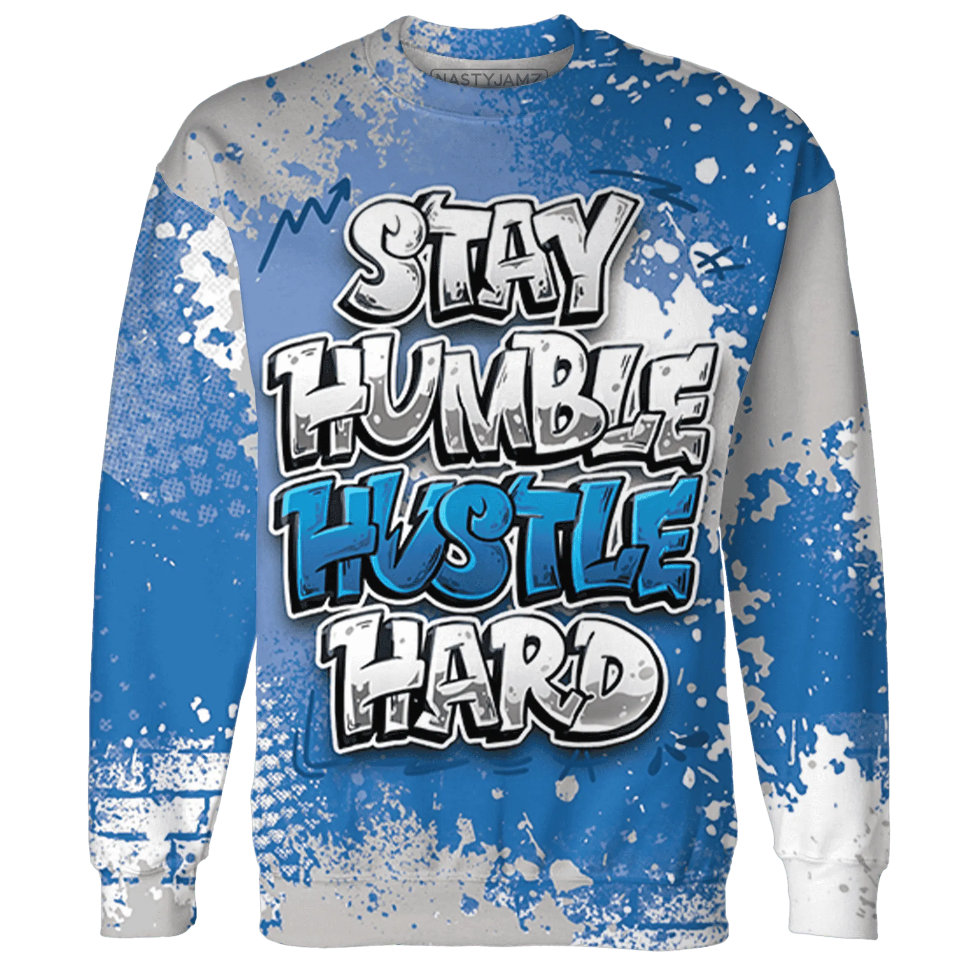Industrial-Blue-4s-Sweatshirt-Match-Stay-Humble-Hustle-Hard-3D