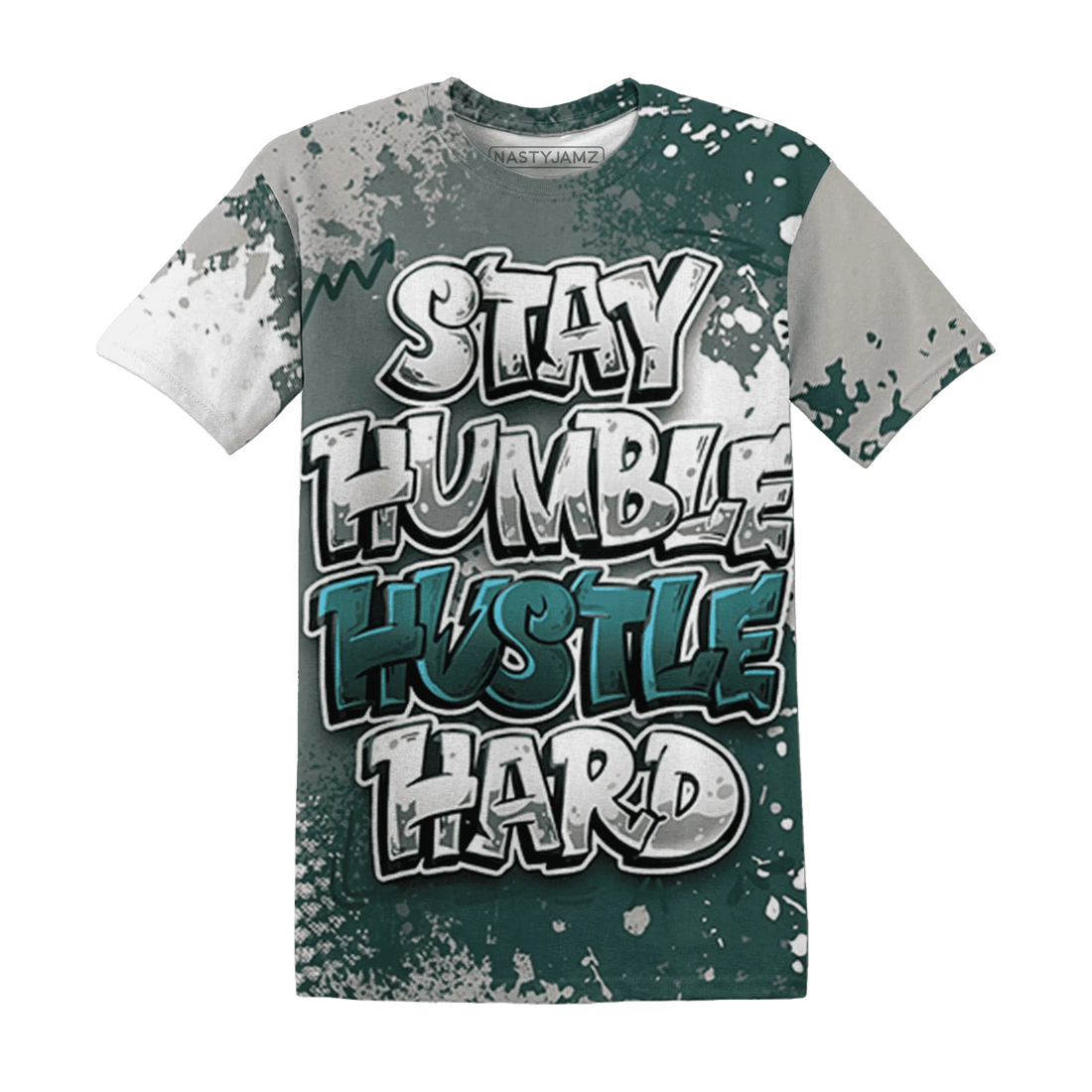 Oxidized-Green-4s-T-Shirt-Match-Stay-Humble-Hustle-Hard-3D