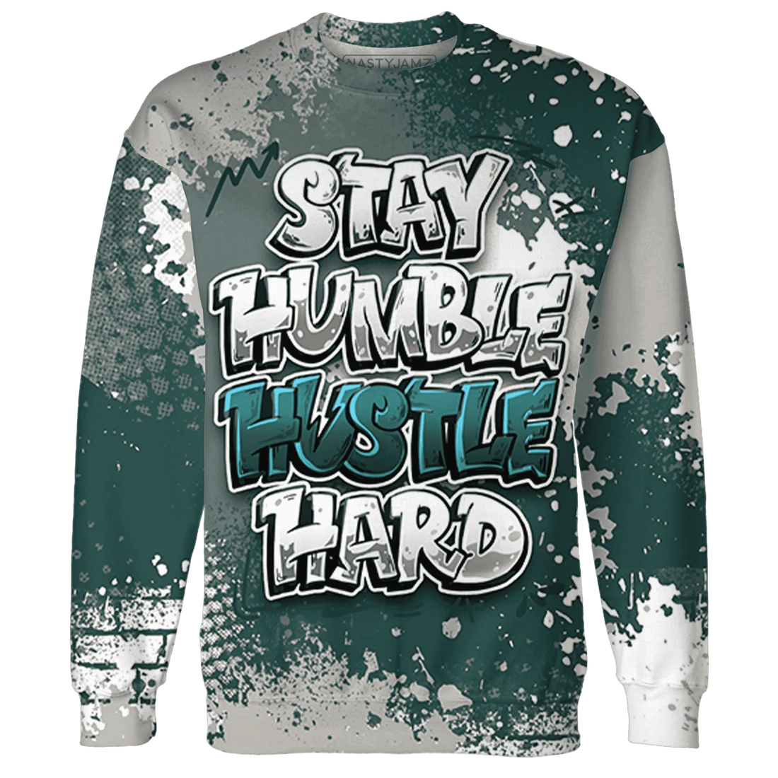 Oxidized-Green-4s-Sweatshirt-Match-Stay-Humble-Hustle-Hard-3D