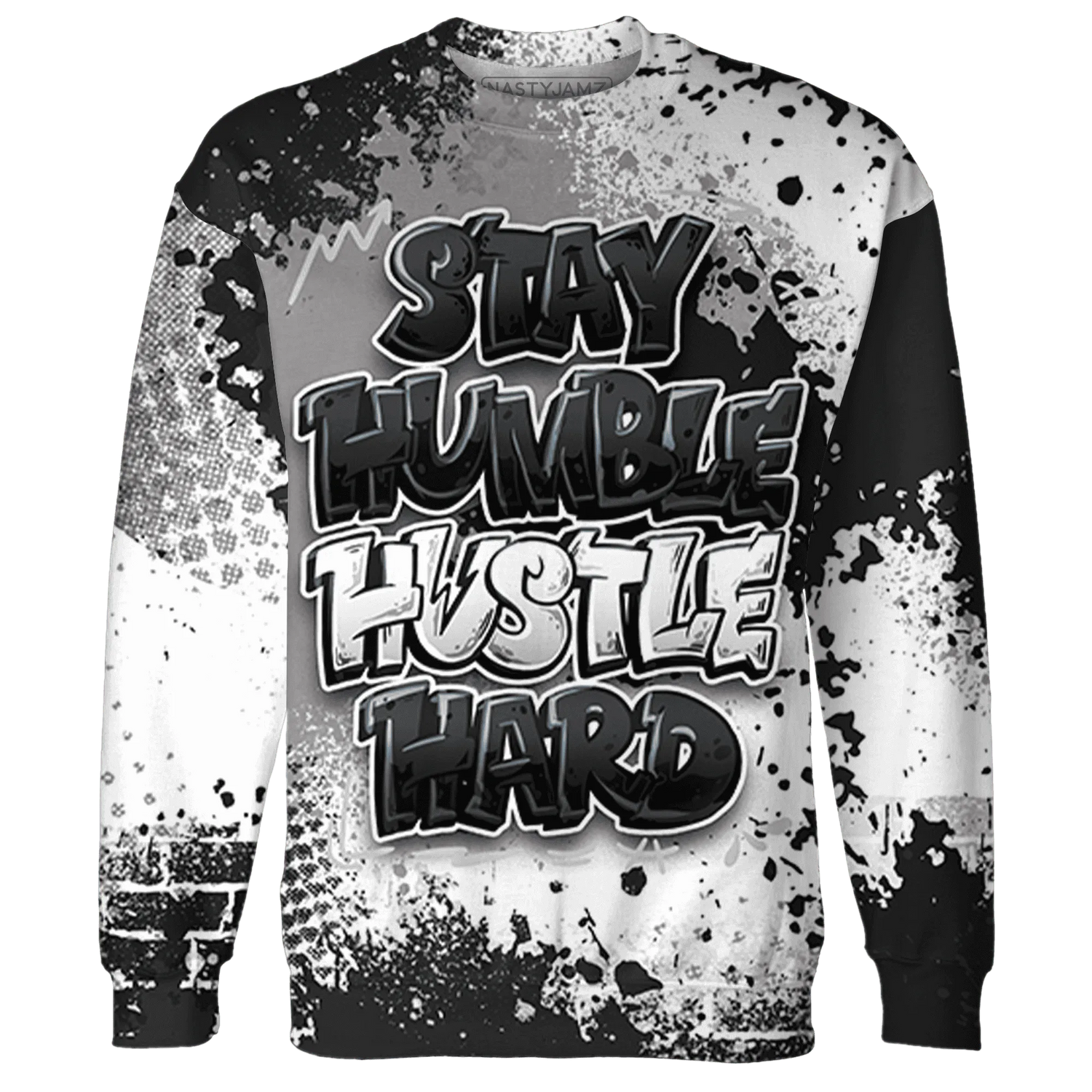 White-Thunder-4s-Sweatshirt-Match-Stay-Humble-Hustle-Hard-3D