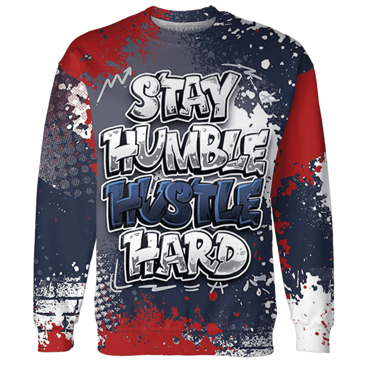 White-Navy-6s-Sweatshirt-Match-Stay-Humble-Hustle-Hard-3D