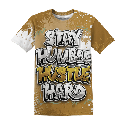 Wheat-13s-T-Shirt-Match-Stay-Humble-Hustle-Hard-3D