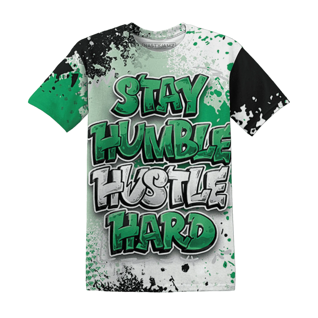Lucky-Green-5s-T-Shirt-Match-Stay-Humble-Hustle-Hard-3D