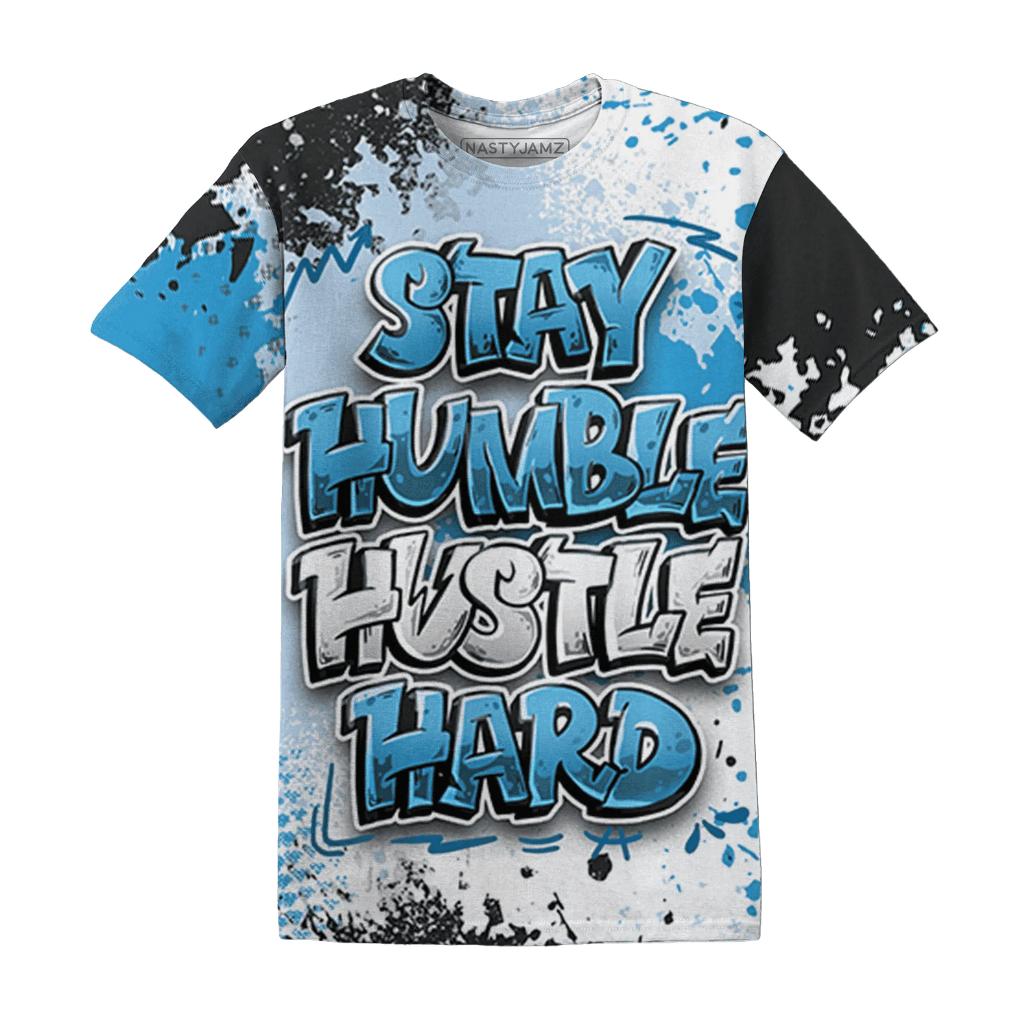 Powder-Blue-9s-T-Shirt-Match-Stay-Humble-Hustle-Hard-3D