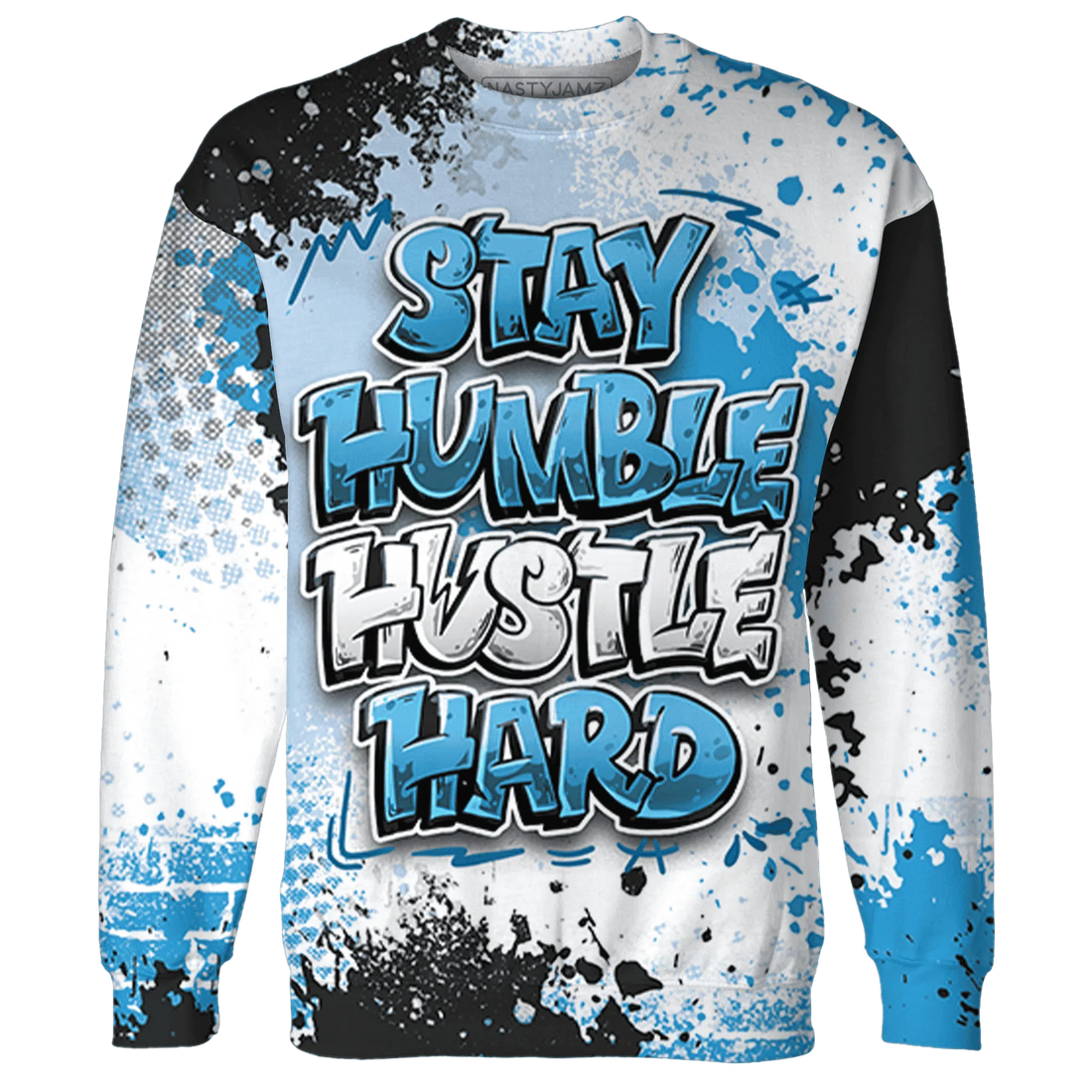 Powder-Blue-9s-Sweatshirt-Match-Stay-Humble-Hustle-Hard-3D
