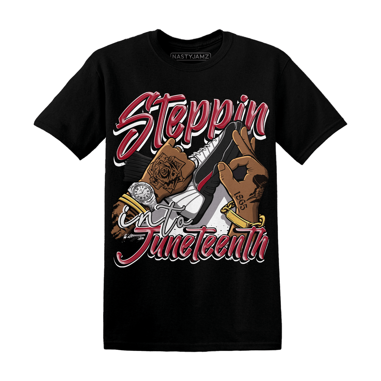 Retro Red Taxi 12s T Shirt Match Step Into Juneteenth - NastyJamz