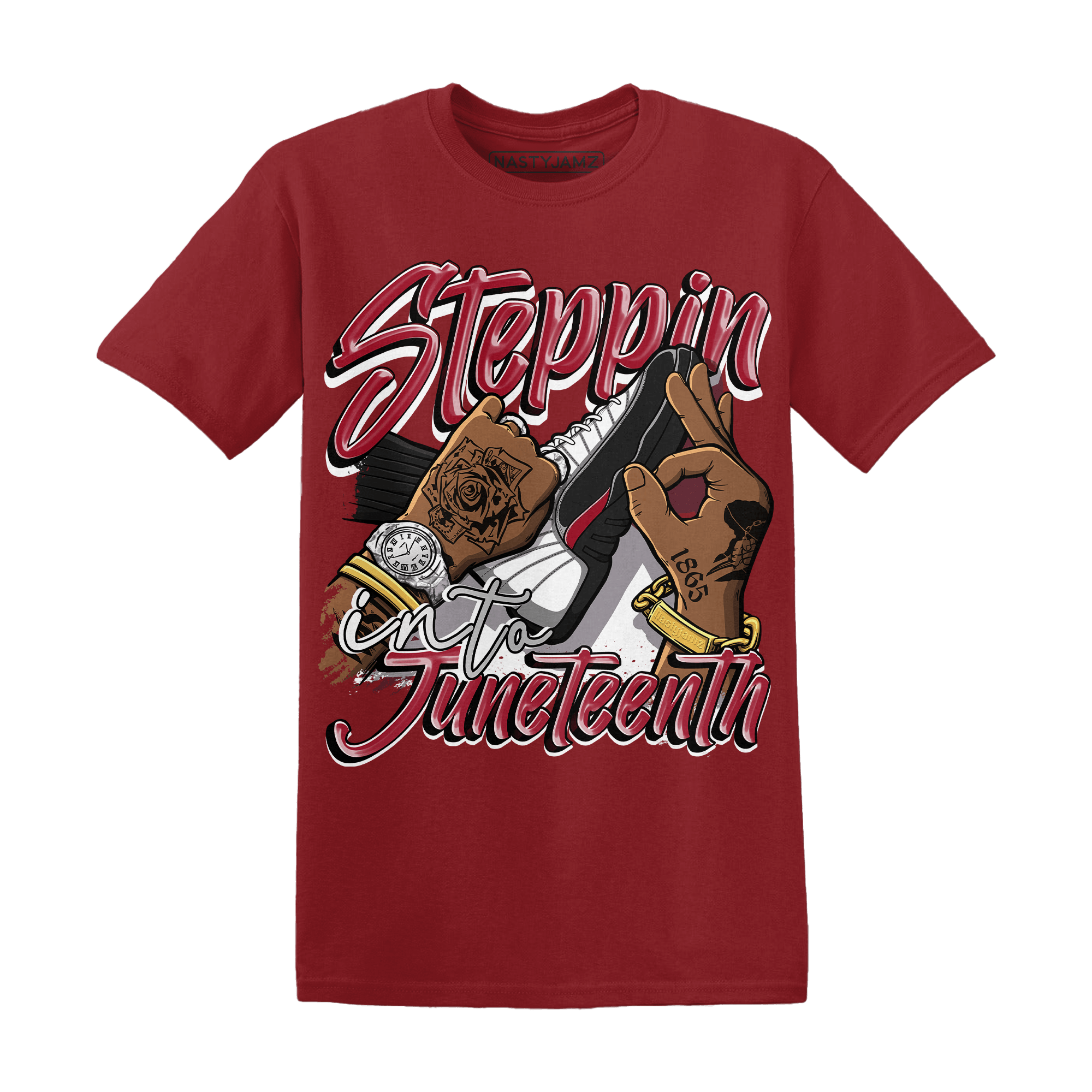 Retro Red Taxi 12s T Shirt Match Step Into Juneteenth - NastyJamz