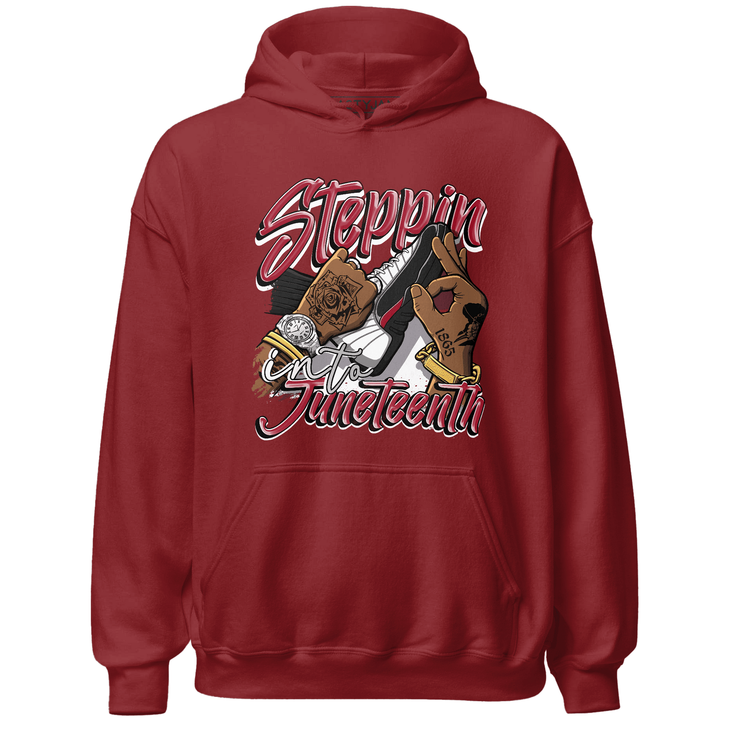 Retro Red Taxi 12s Hoodie Match Step Into Juneteenth - NastyJamz