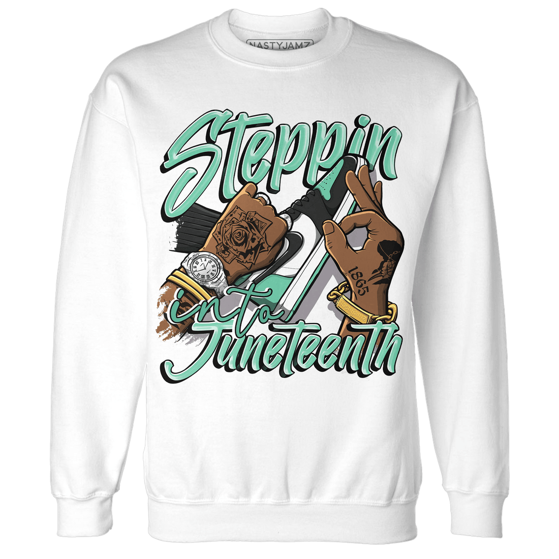 High OG Green Glow 1s Sweatshirt Match Step Into Juneteenth - NastyJamz