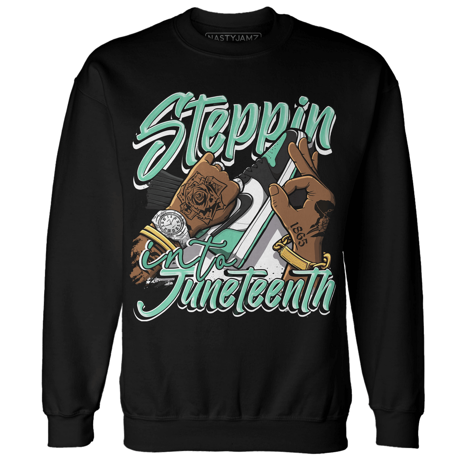 High OG Green Glow 1s Sweatshirt Match Step Into Juneteenth - NastyJamz