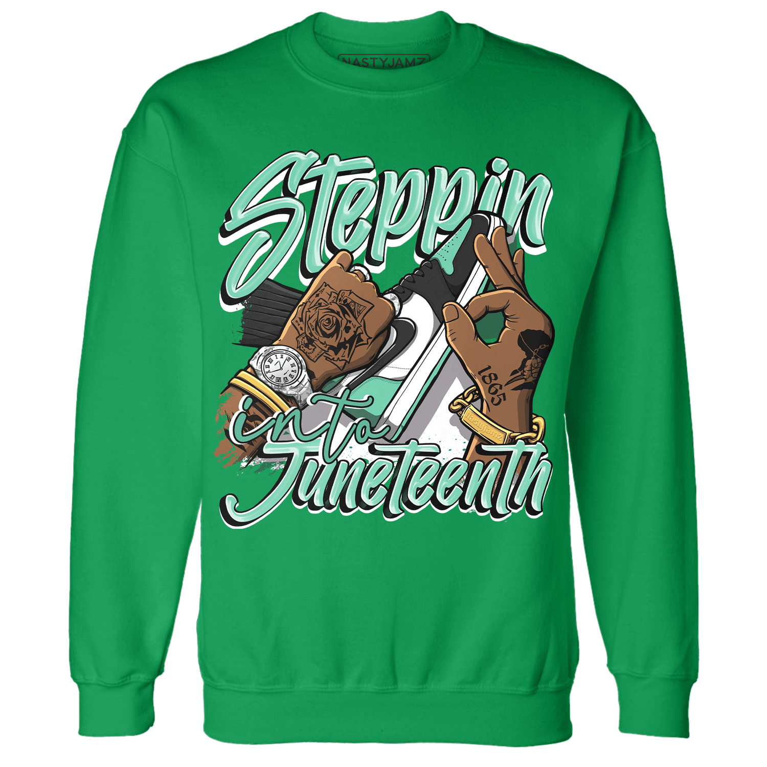 High OG Green Glow 1s Sweatshirt Match Step Into Juneteenth - NastyJamz