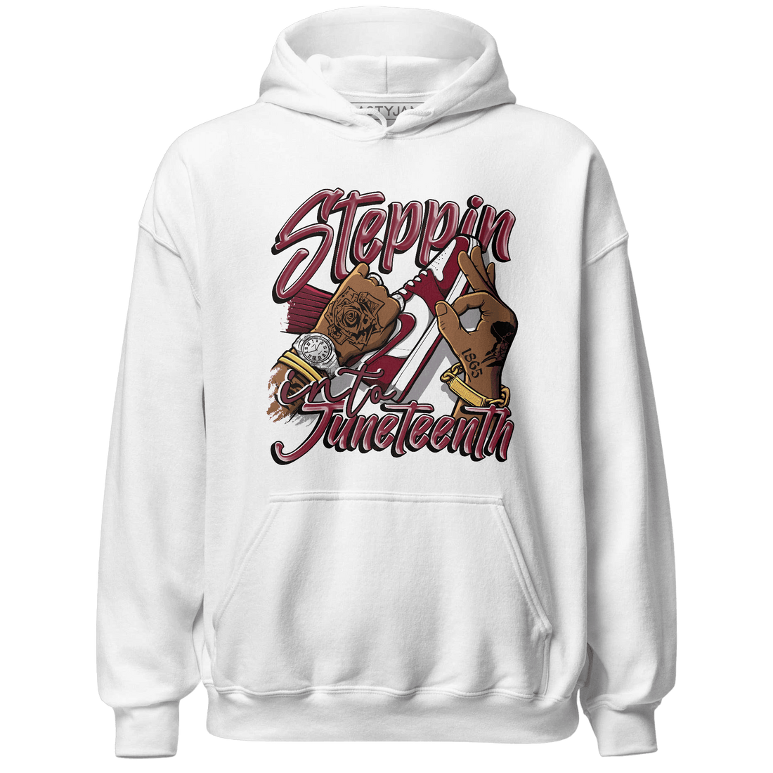 High White Team Red 1s Hoodie Match Step Into Juneteenth - NastyJamz