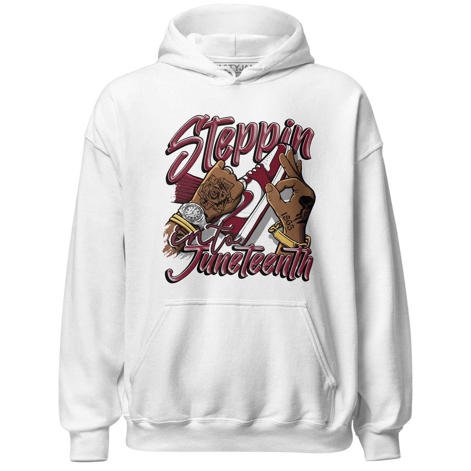 High White Team Red 1s Hoodie Match Step Into Juneteenth - NastyJamz