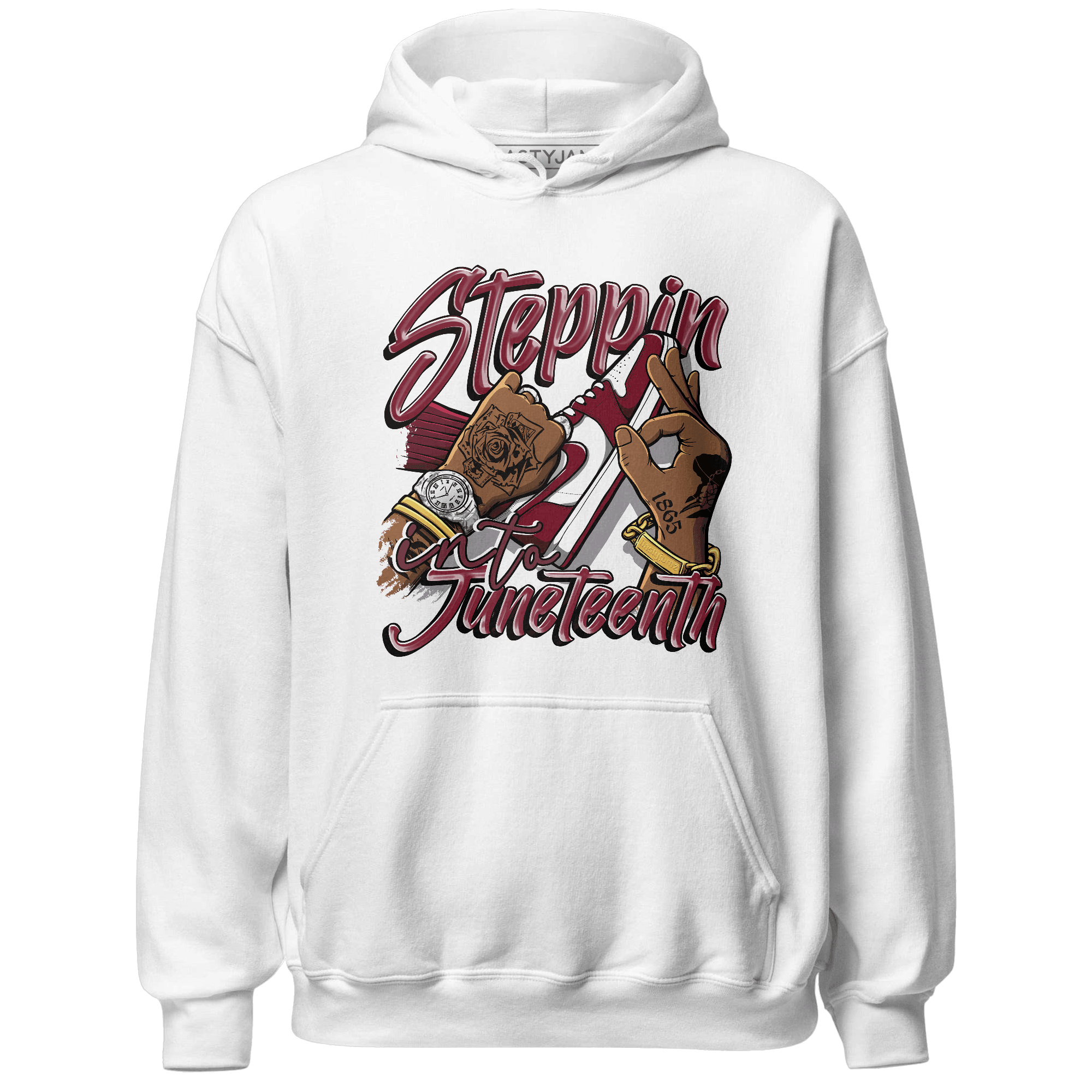 High White Team Red 1s Hoodie Match Step Into Juneteenth - NastyJamz
