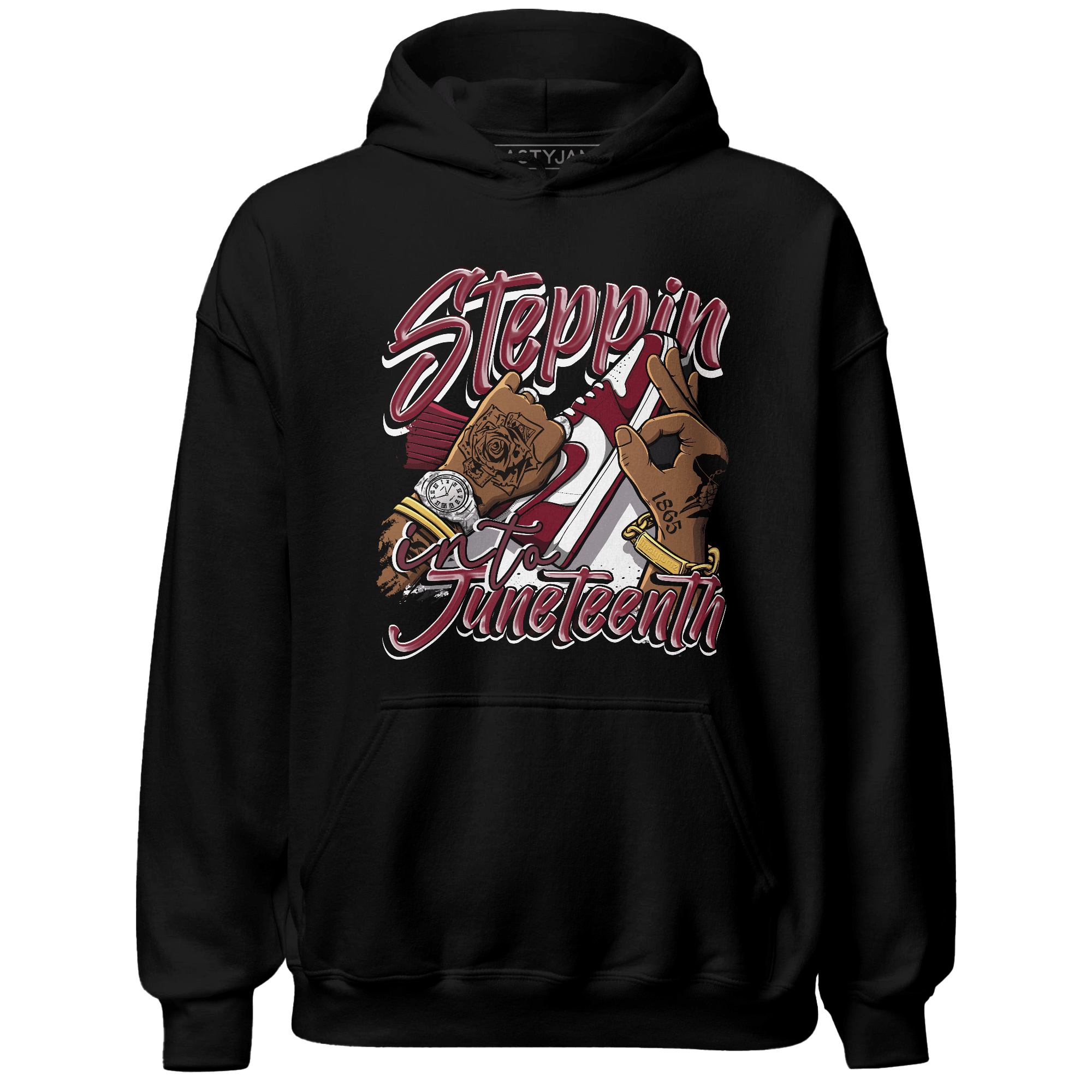 High White Team Red 1s Hoodie Match Step Into Juneteenth - NastyJamz