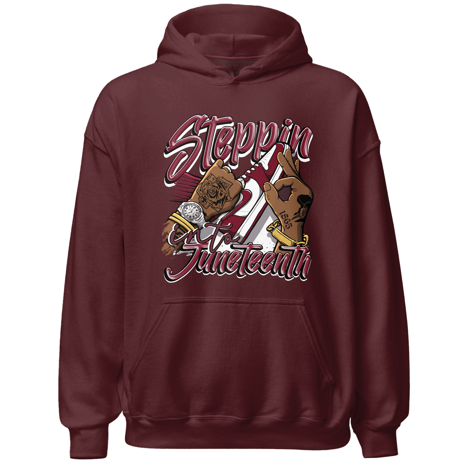 High White Team Red 1s Hoodie Match Step Into Juneteenth - NastyJamz