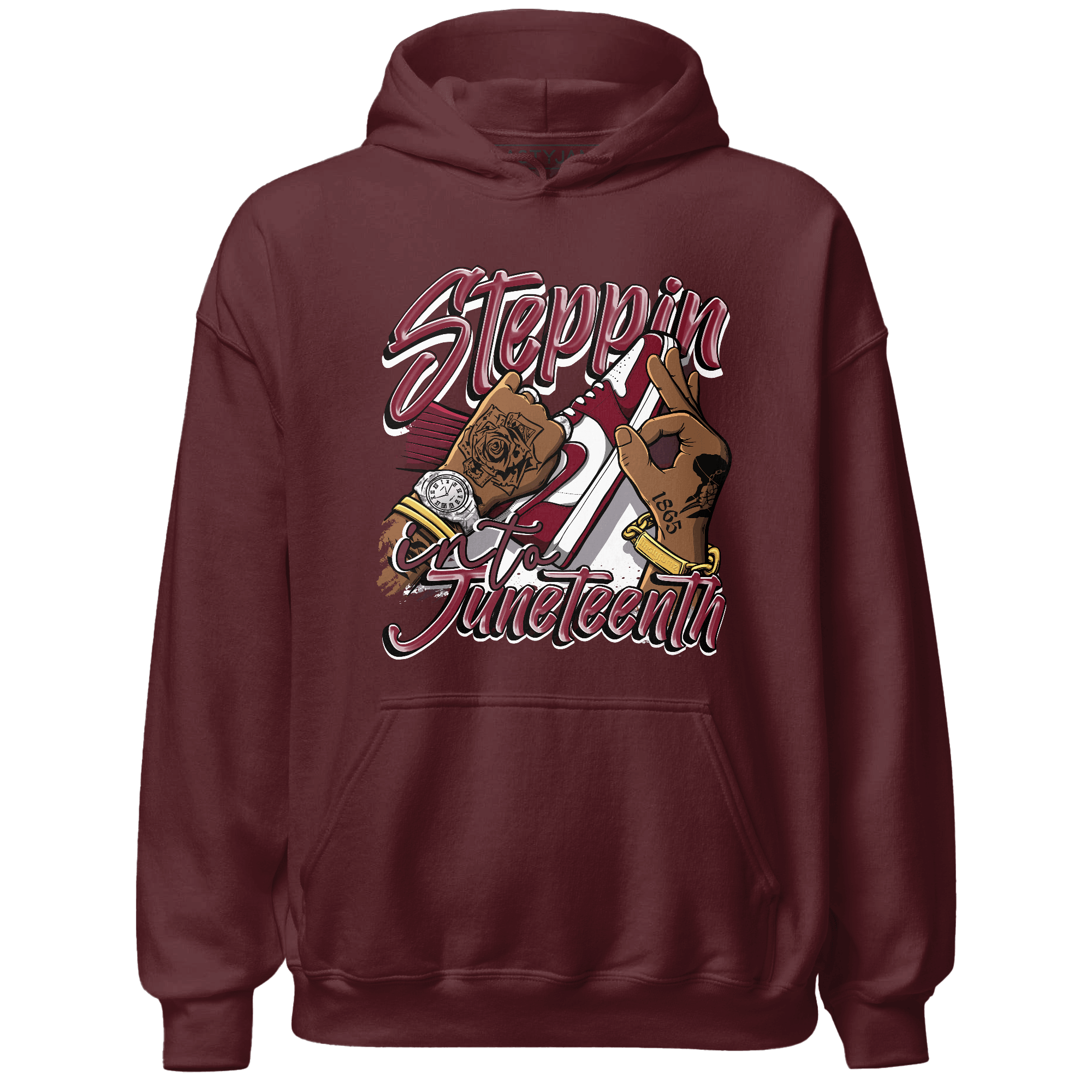 High White Team Red 1s Hoodie Match Step Into Juneteenth - NastyJamz