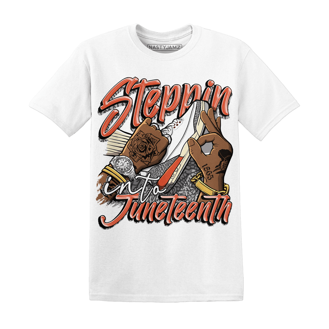 Georgia Peach 3s T Shirt Match Step Into Juneteenth - NastyJamz