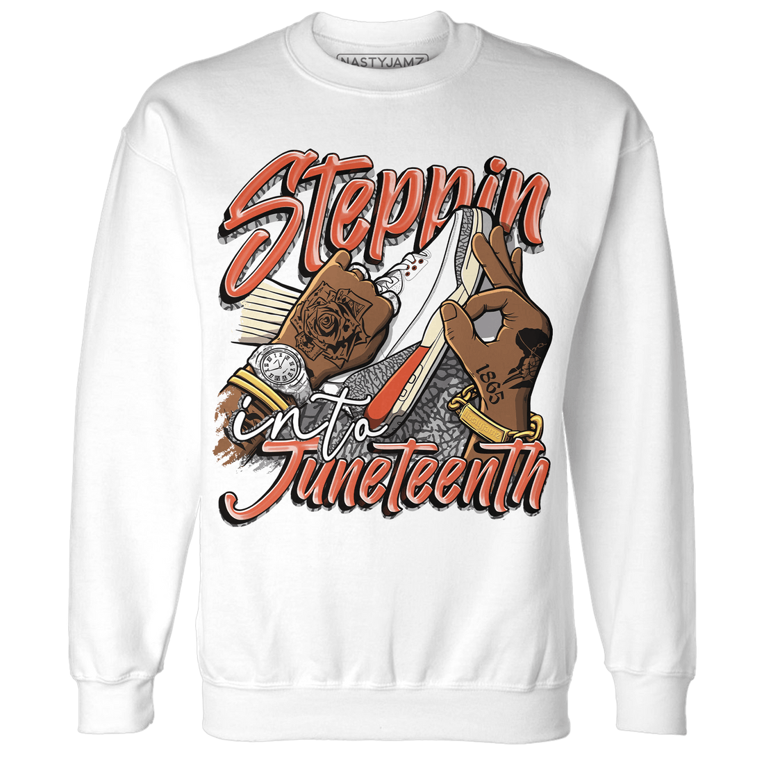 Georgia Peach 3s Sweatshirt Match Step Into Juneteenth - NastyJamz
