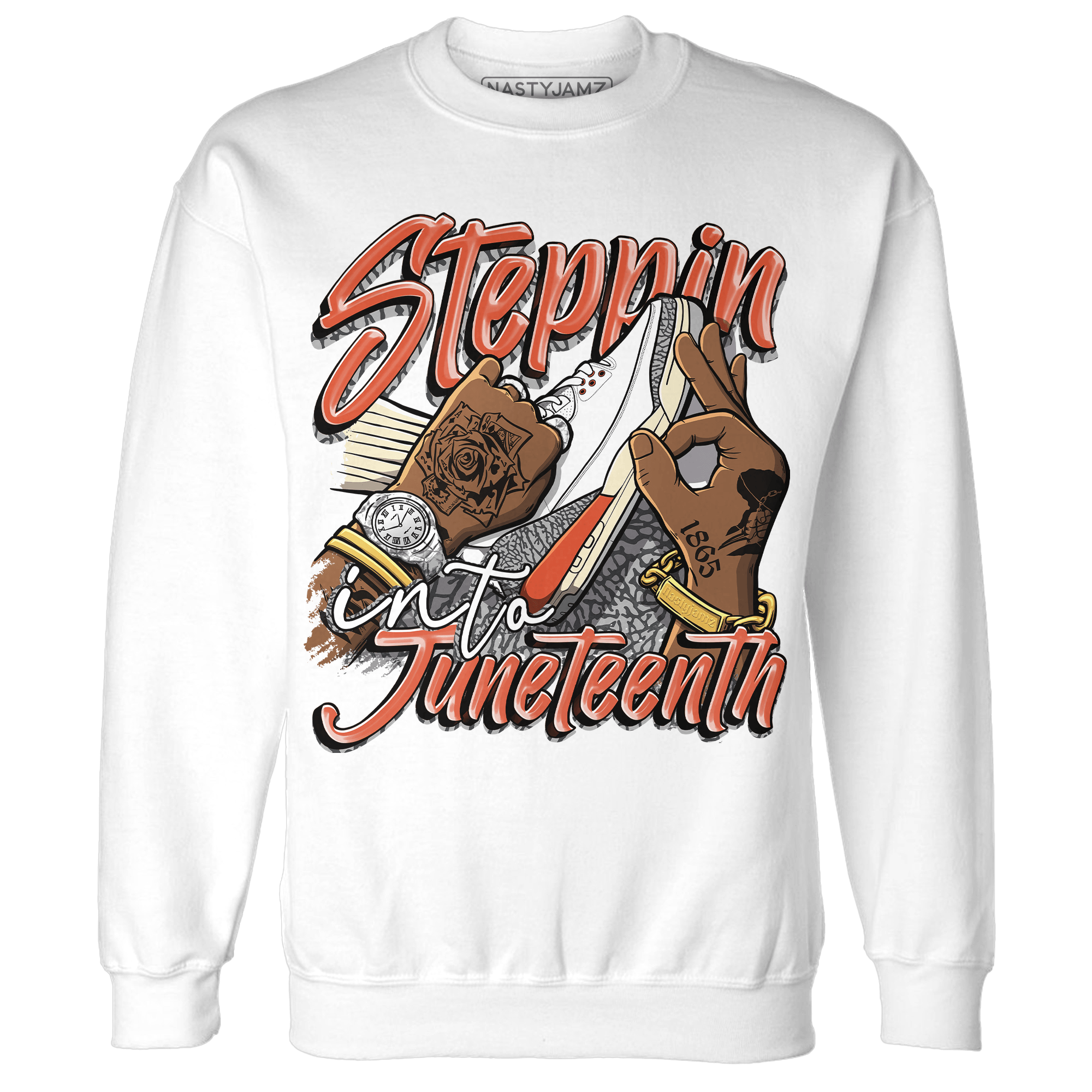 Georgia Peach 3s Sweatshirt Match Step Into Juneteenth - NastyJamz
