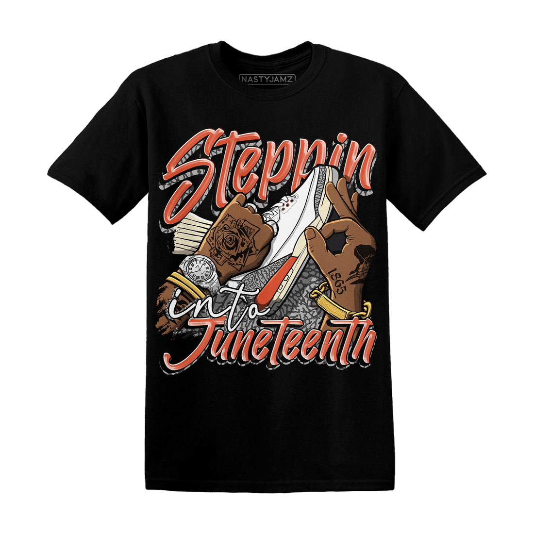 Georgia Peach 3s T Shirt Match Step Into Juneteenth - NastyJamz