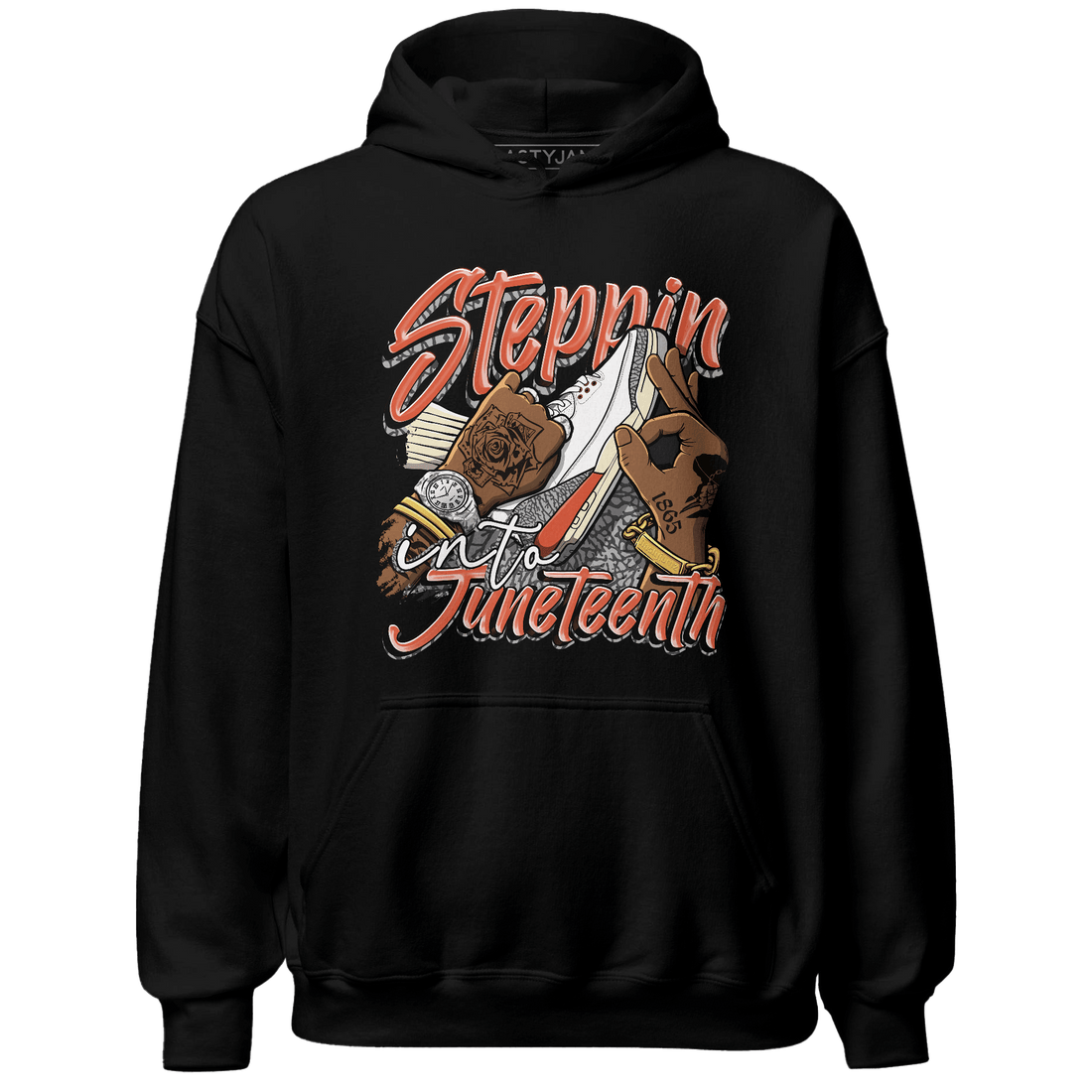 Georgia Peach 3s Hoodie Match Step Into Juneteenth - NastyJamz