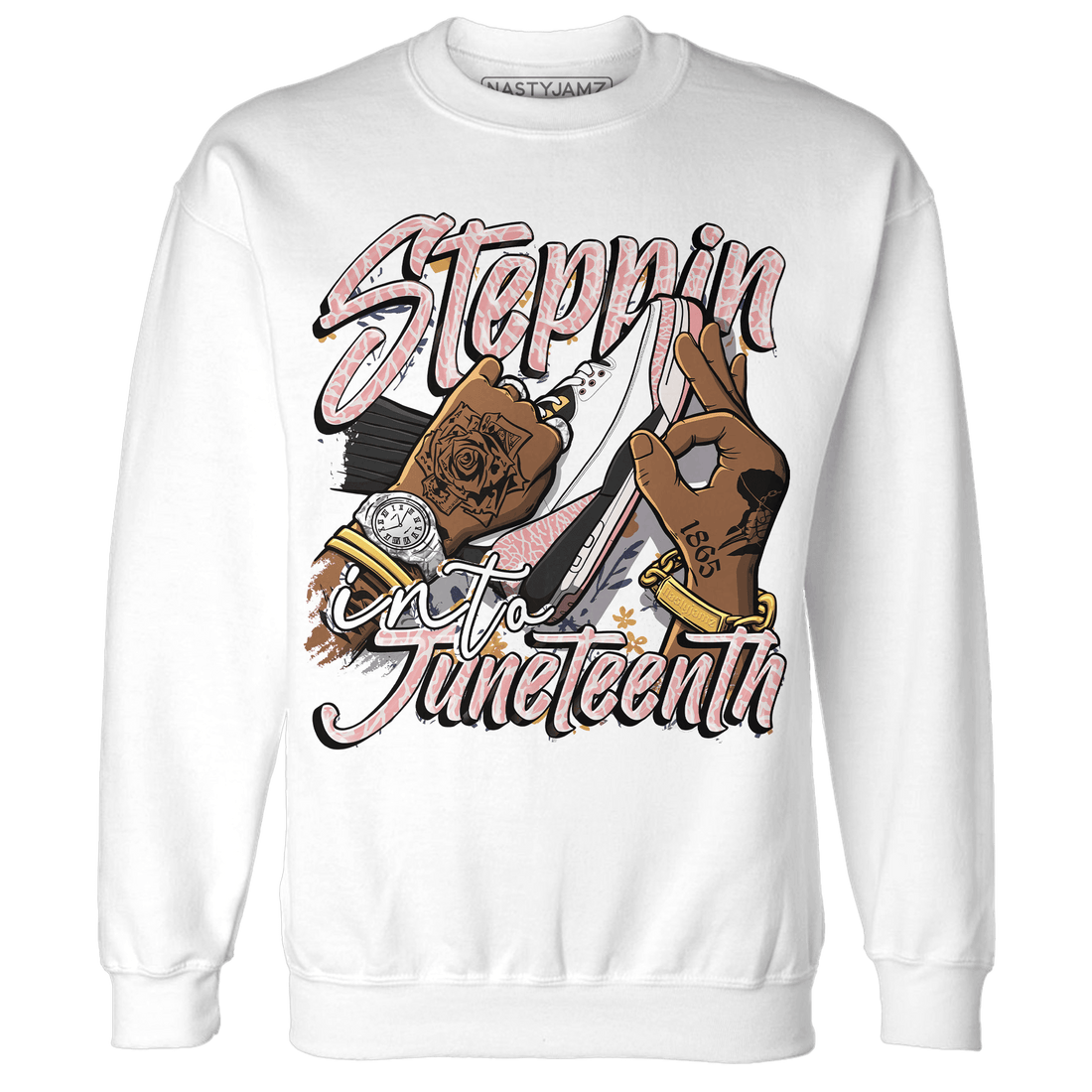 Red Stardust 3s Sweatshirt Match Step Into Juneteenth - NastyJamz